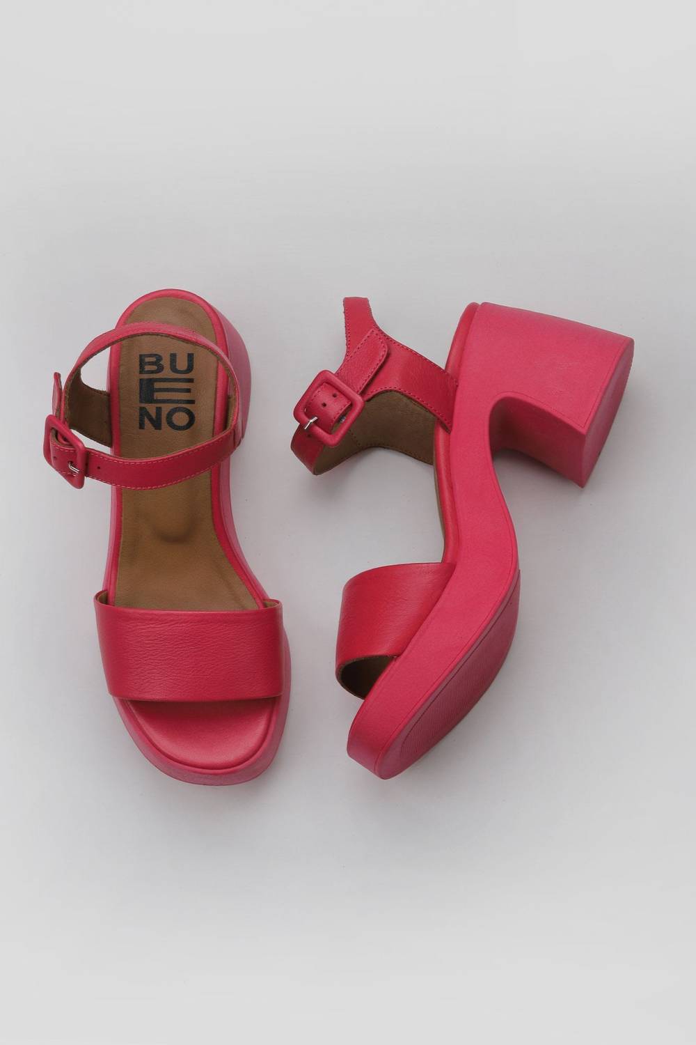 Обувь Bueno для женщин с платформой, кожа, высота каблука 7,5 см, доступна в сером, фуксиевом, черно-желтом, черном и хаки цветах