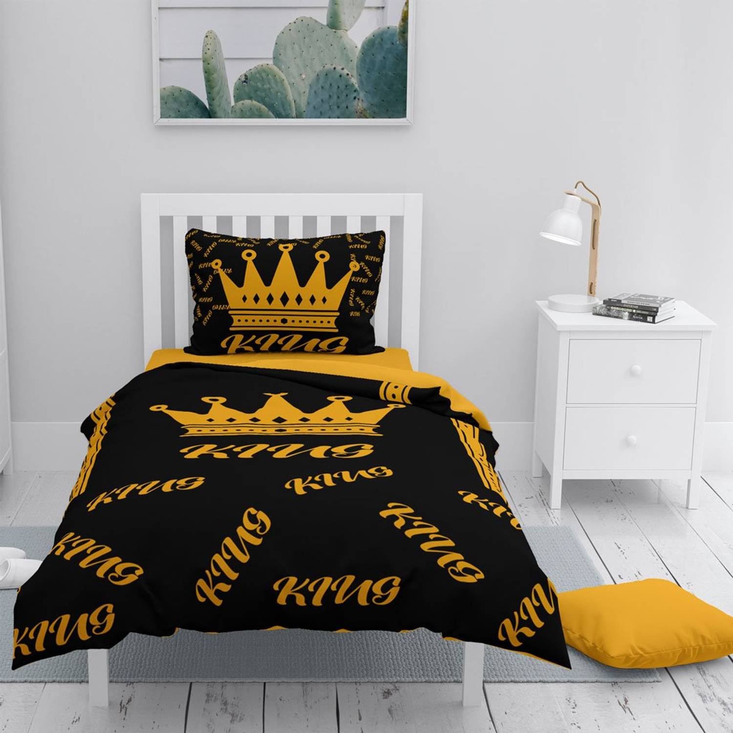 MonoHome King 3D Cotton Satin Single Duvet Cover Set