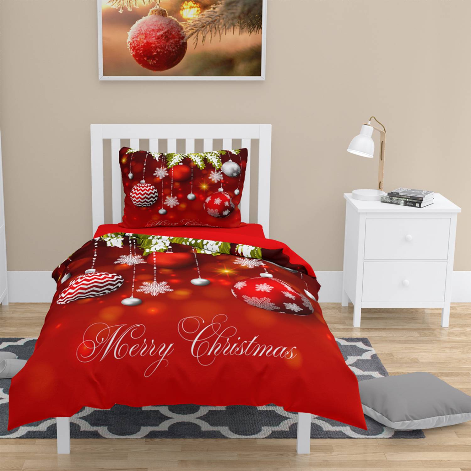 Комплект постільної білизни MonoHome NY Balls 3D з сатину з 100% бавовни, розмір 160x220 см, яскраві кольори, спеціальне плетіння та гарантована стійкість до усадки