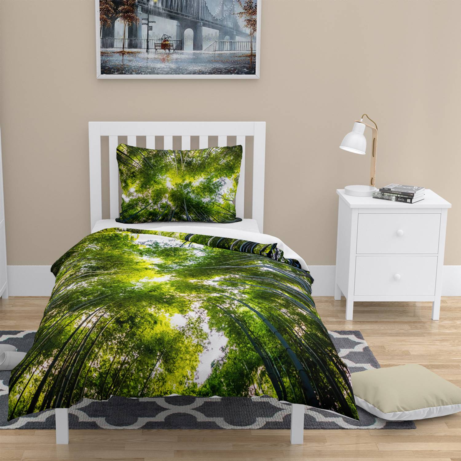 MonoHome Forest 1 3D Pamuk Saten Tek Kişilik Nevresim Takımı