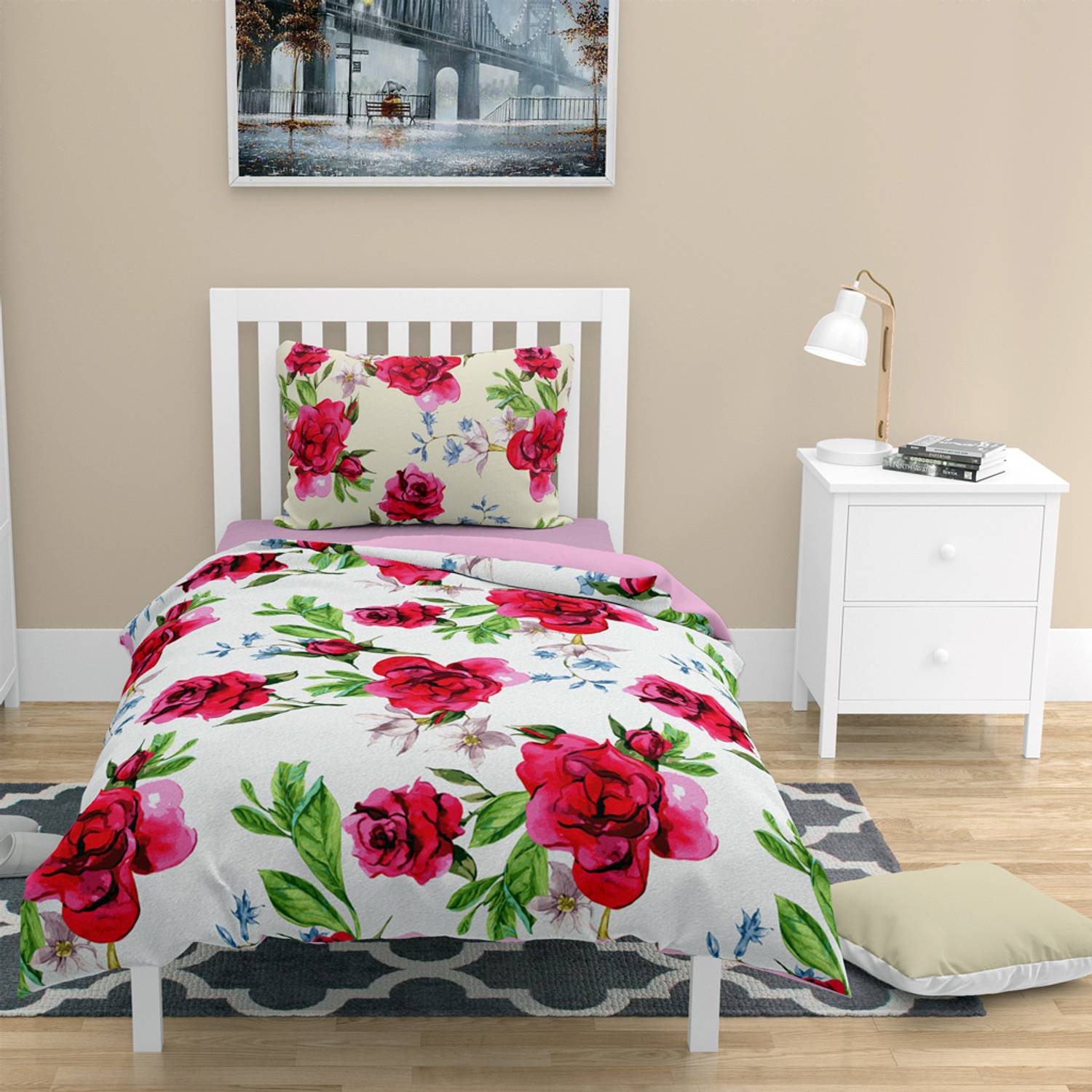 MonoHome Aqua 3D Pamuk Saten Tek Kişilik Nevresim Takımı