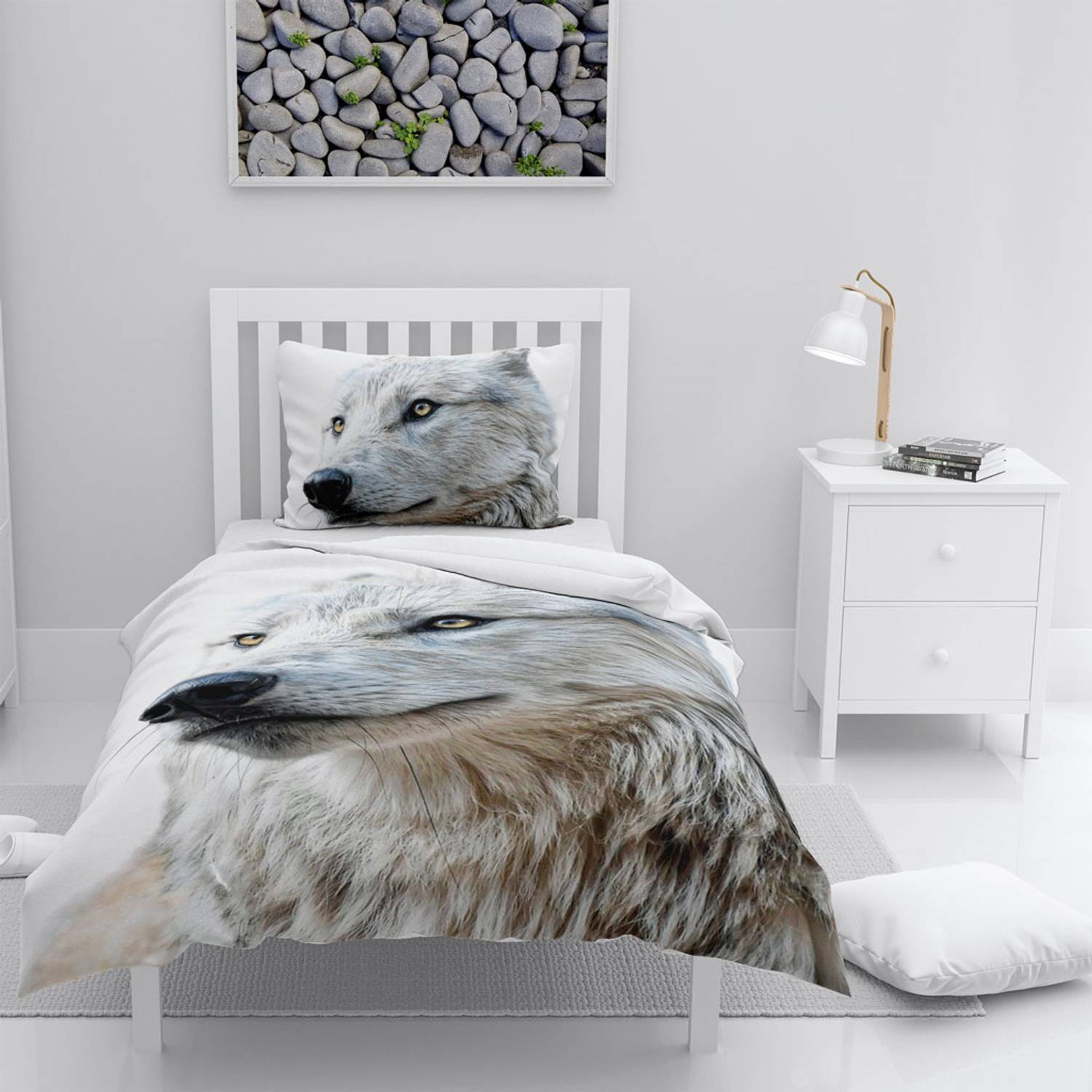MonoHome Wolf 3D Cotton Satin Single Duvet Cover Set