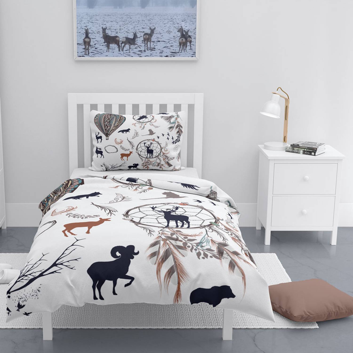 MonoHome Calmness 3D Cotton Satin Single Duvet Cover Set