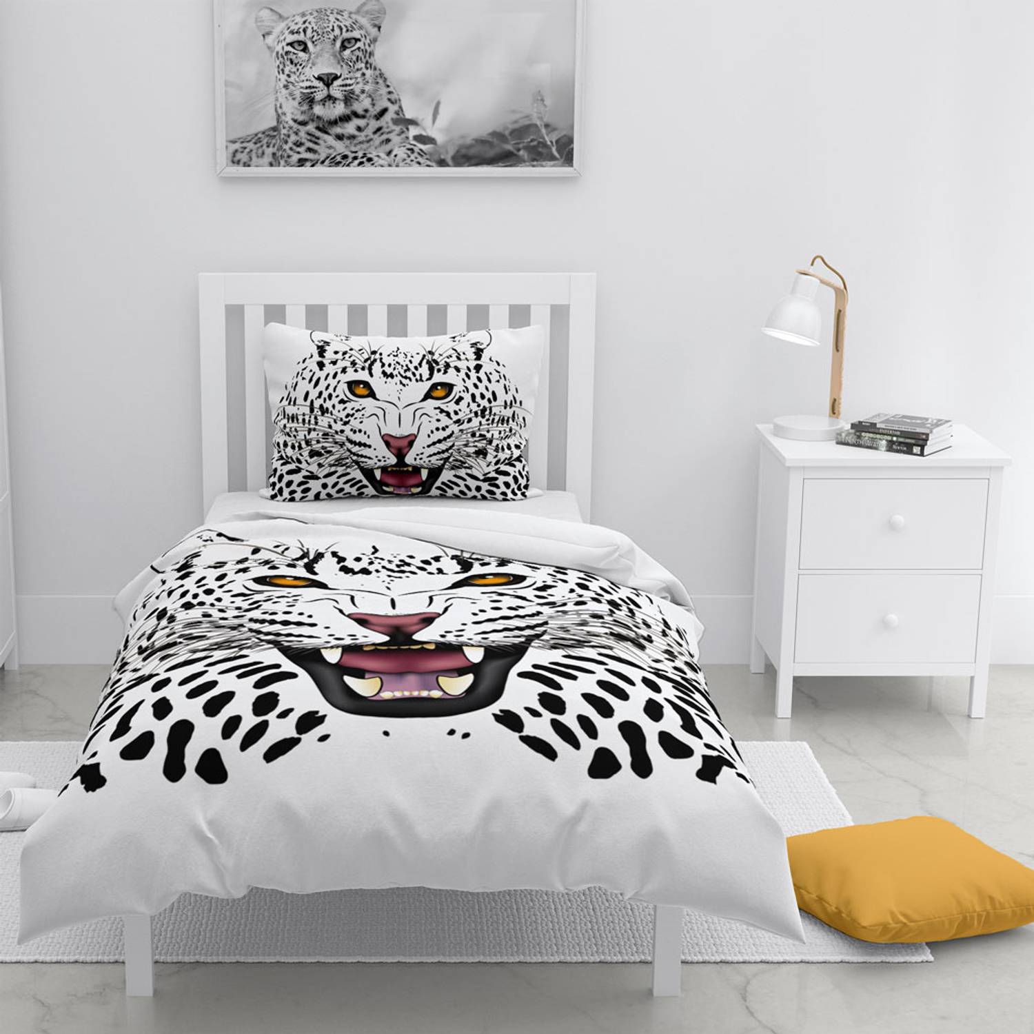 MonoHome Leopard 3D Cotton Satin Single Duvet Cover Set