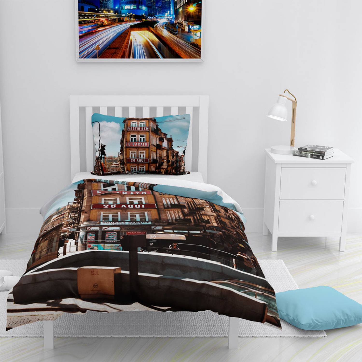 MonoHome Apartman 3D Pamuk Saten Tek Kişilik Nevresim Takımı