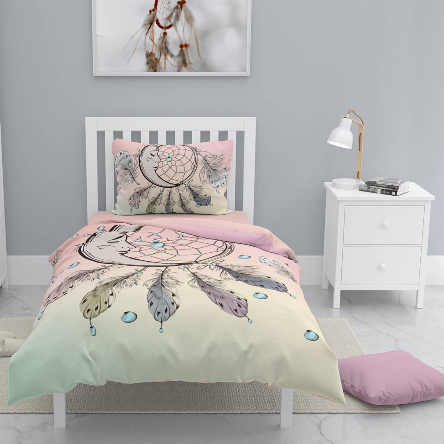 MonoHome Trap 3D Cotton Satin Single Duvet Cover Set