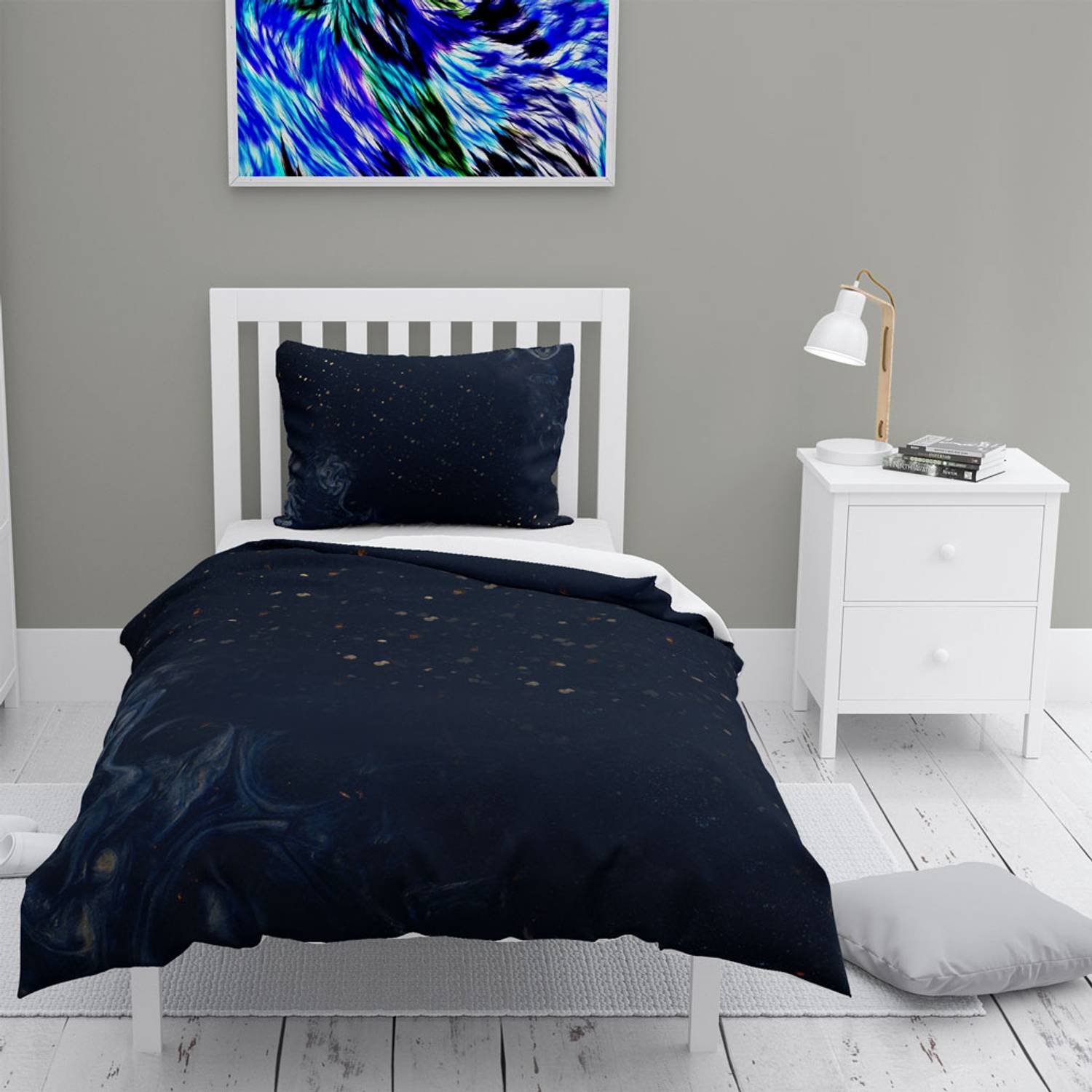 MonoHome Smoke 3D Pamuk Saten Tek Kişilik Nevresim Takımı