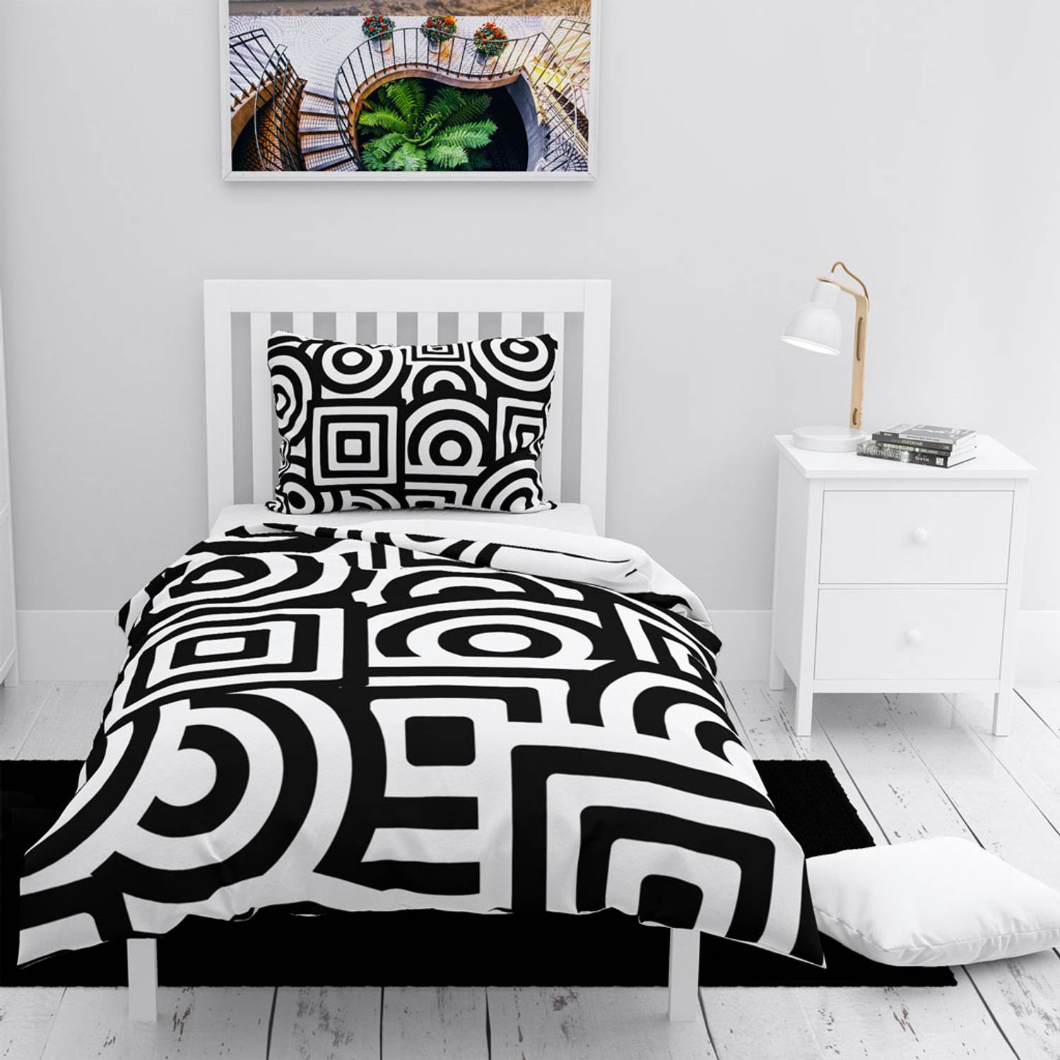 MonoHome GeoMix 3D Cotton Satin Single Duvet Cover Set