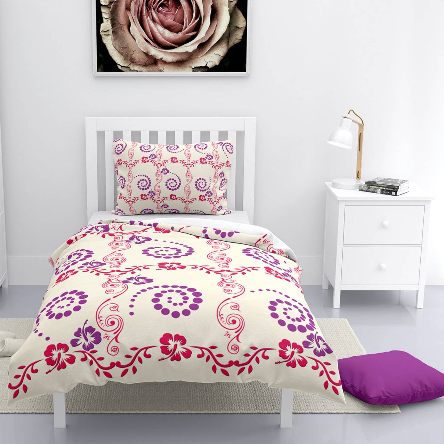 Наволочка MonoHome Hypnosis 3D з бавовняного сатину, 160x220 см, комплект на одне спальне місце, яскраві кольори, дихаюча тканина