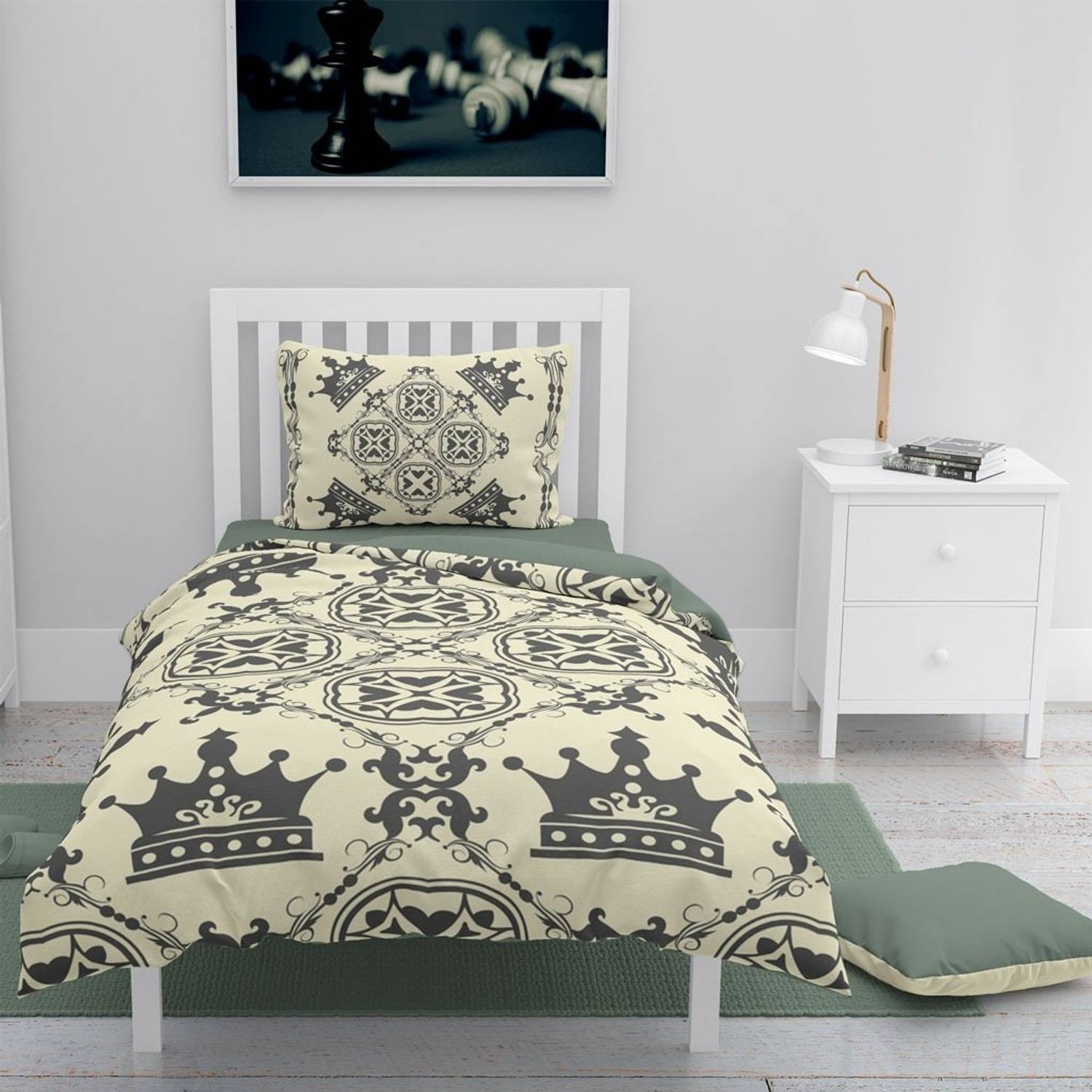 Махровый комплект постельного белья MonoHome Royal 3D из хлопкового сатина для одной персоны 160x220 см с яркими цветами и высокой качеством