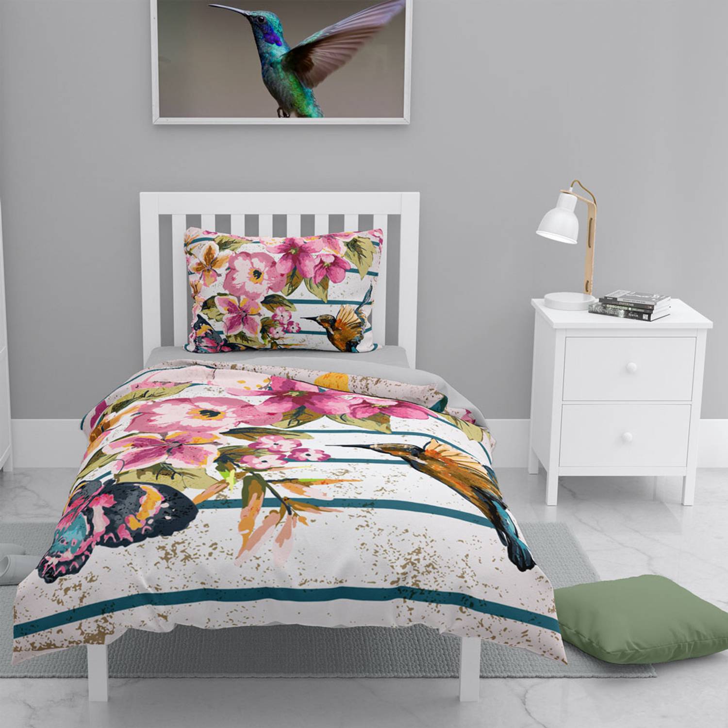 MonoHome Fly 3D Cotton Satin Single Duvet Cover Set