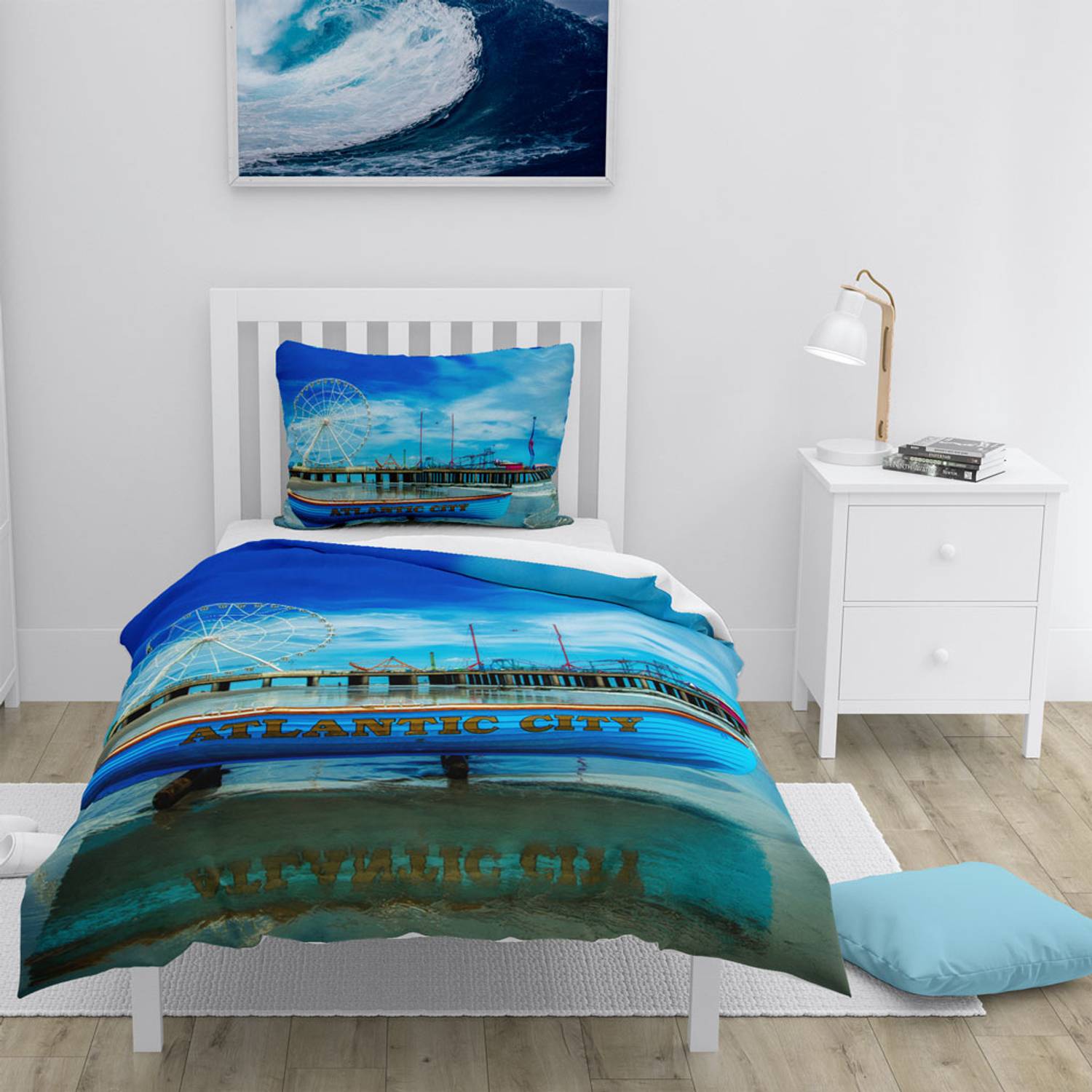 Комплект постільної білизни MonoHome Atlanta 3D з бавовняного сатину для одного, яскраві кольори, м'яка поверхня, розміри 160x220 см