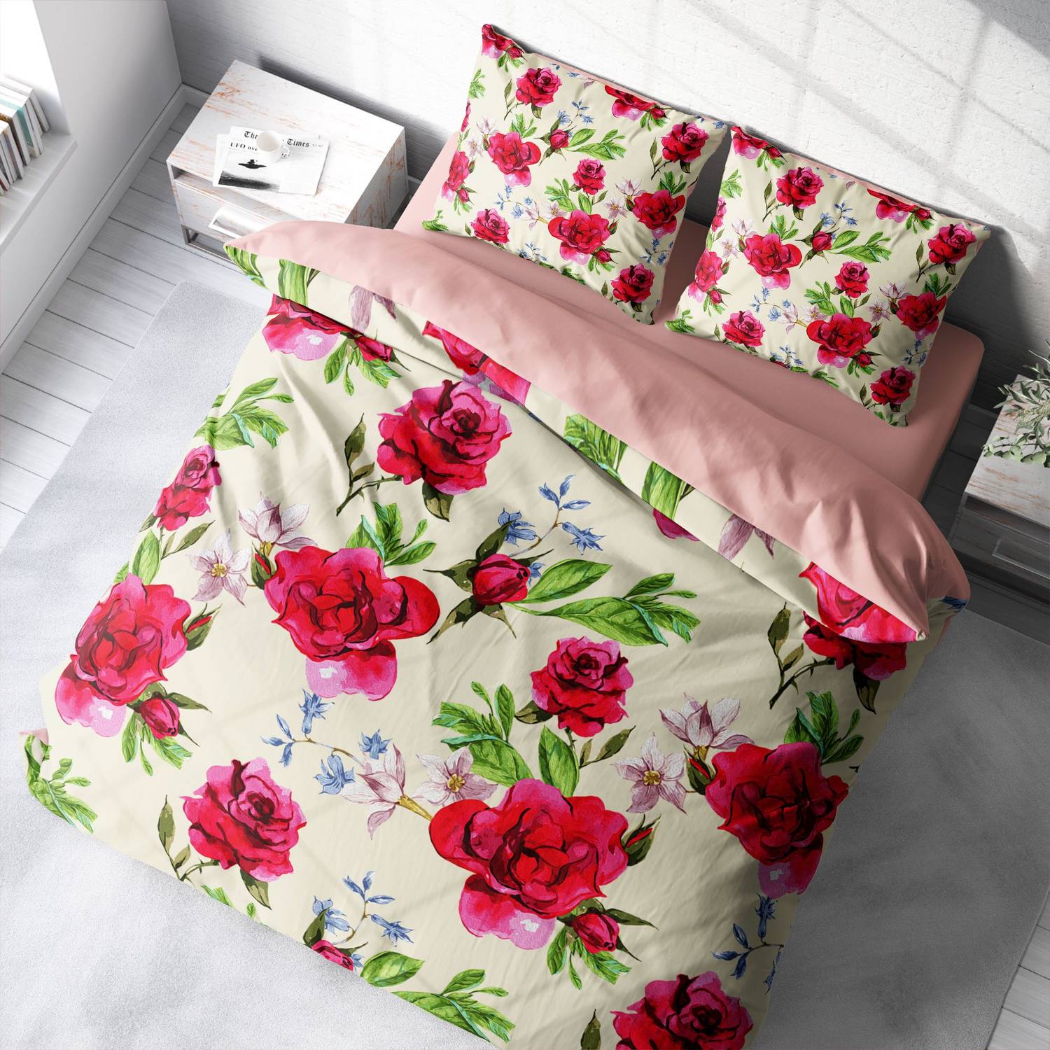 MonoHome Aqua 3D Pamuk Saten Çift Kişilik Nevresim Takımı