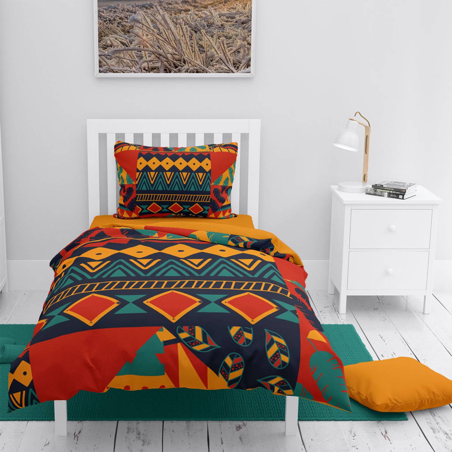 Набір постільної білизни MonoHome Avaiyo 3D з бавовняного сатину для односпального ліжка 160x220 см з оригінальним цифровим дизайном