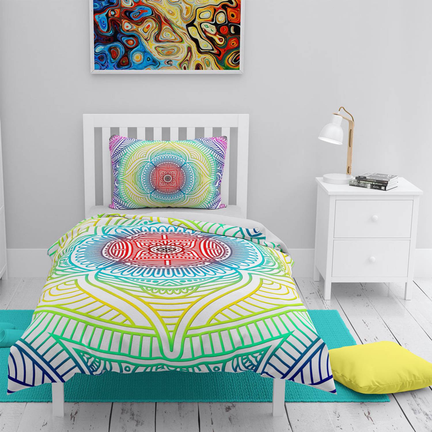 MonoHome Rainbow 3D Pamuk Saten Tek Kişilik Nevresim Takımı