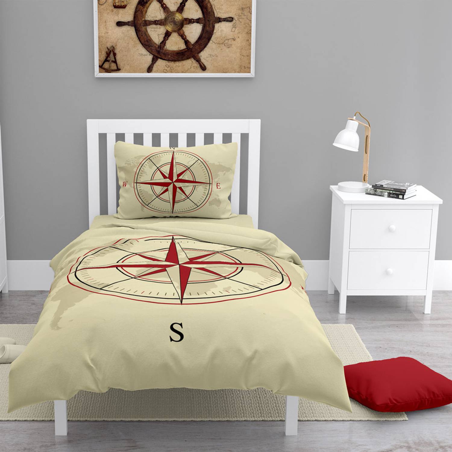 MonoHome Compass 3D Cotton Satin Single Duvet Cover Set
