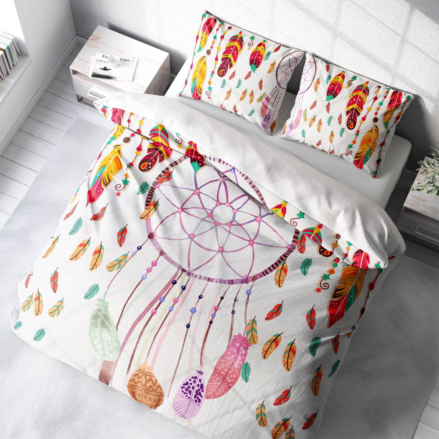 Комплект постільної білизни MonoHome Catchers 3D, двоспальний, бавовняний сатин, 200x220 см, яскравий цифровий друк, якісний та комфортний