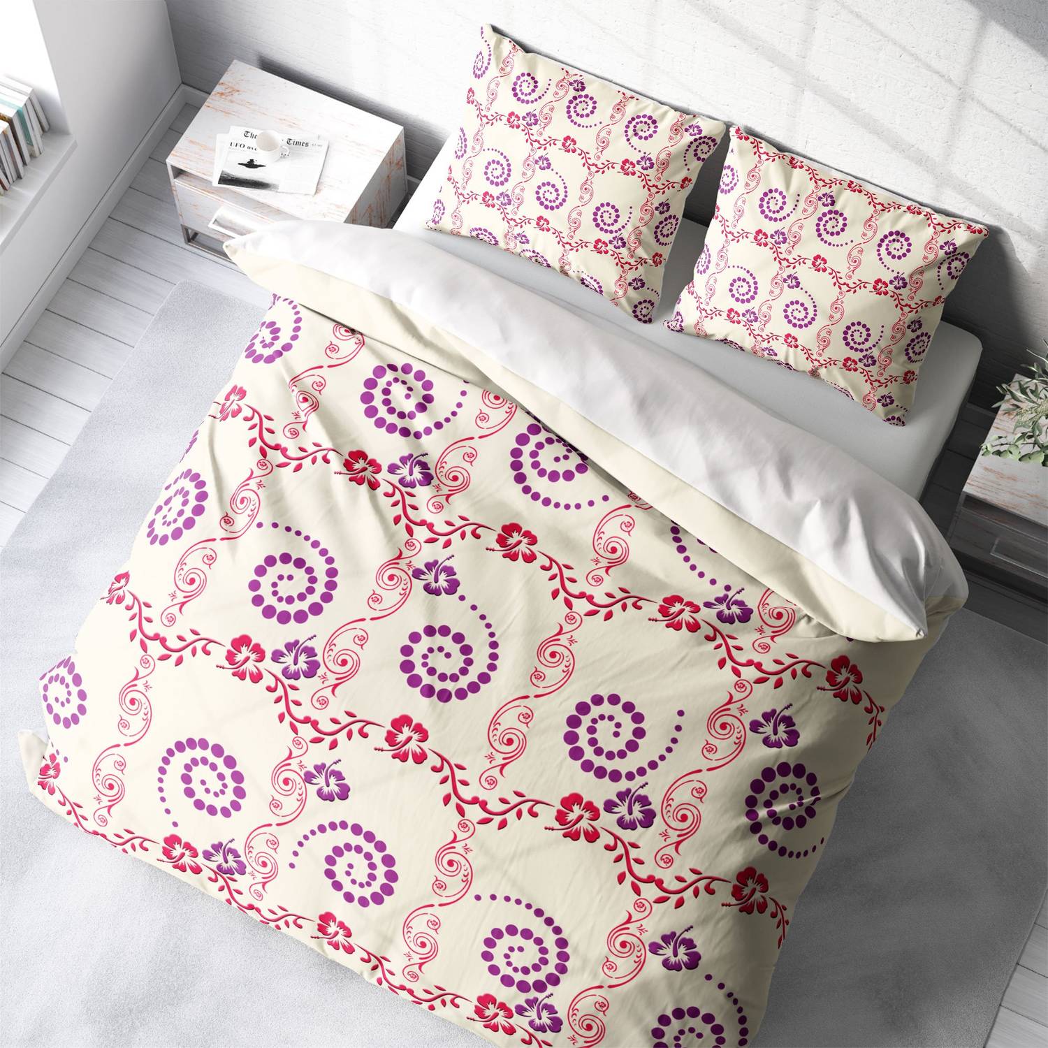 MonoHome Hypnosis 3D Cotton Satin Double Duvet Cover Set