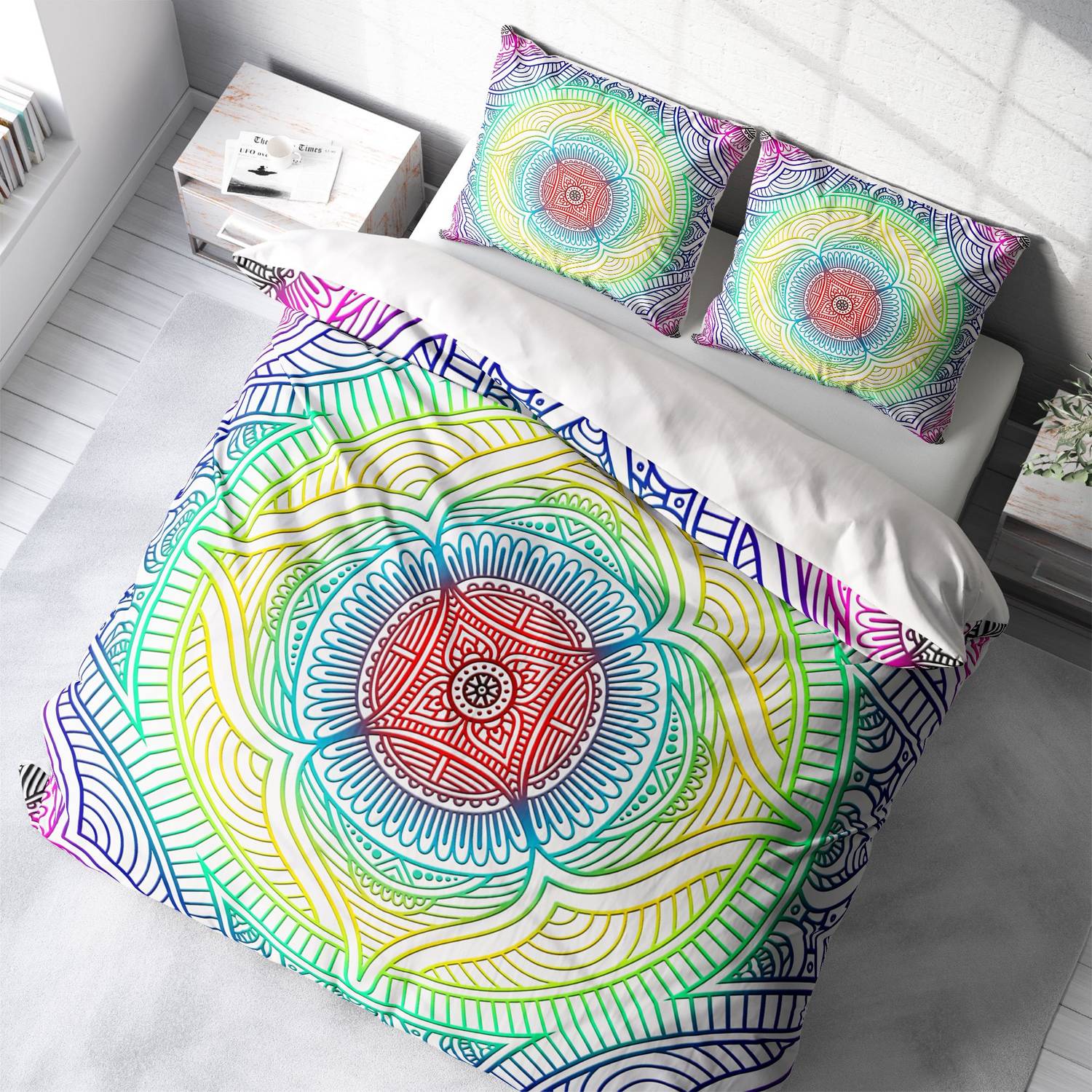 MonoHome Rainbow 3D Pamuk Saten Çift Kişilik Nevresim Takımı