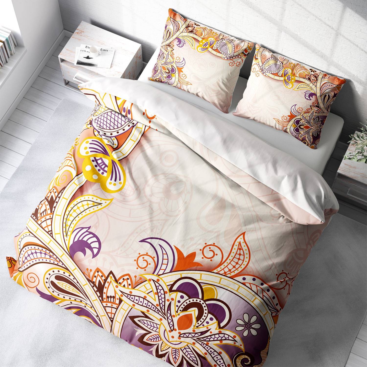 MonoHome Mirage 3D Cotton Satin Double Duvet Cover Set