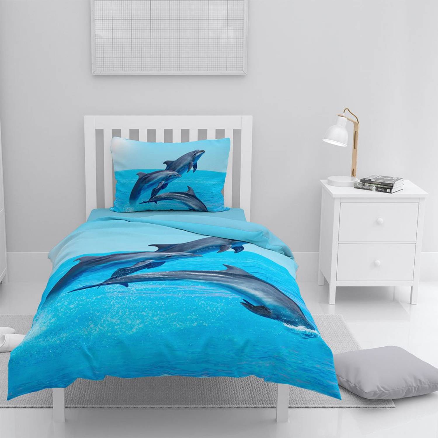 MonoHome Dolphin3 3D Pamuk Saten Tek Kişilik Nevresim Takımı