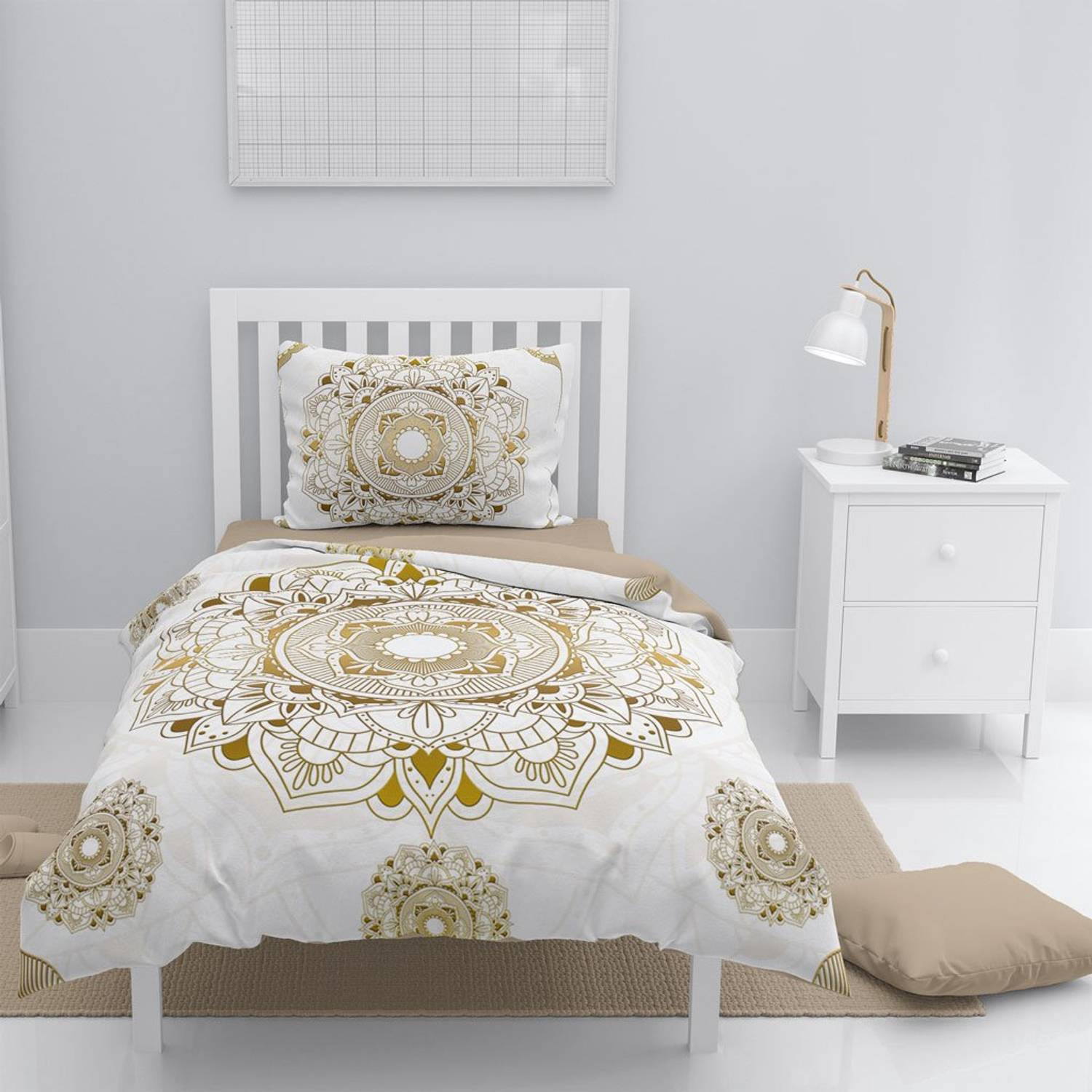 Односпальний набор постільної білизни MonoHome Османлі VI 3D з бавовняного сатину, 160x220 см, цифровий друк, яскраві кольори