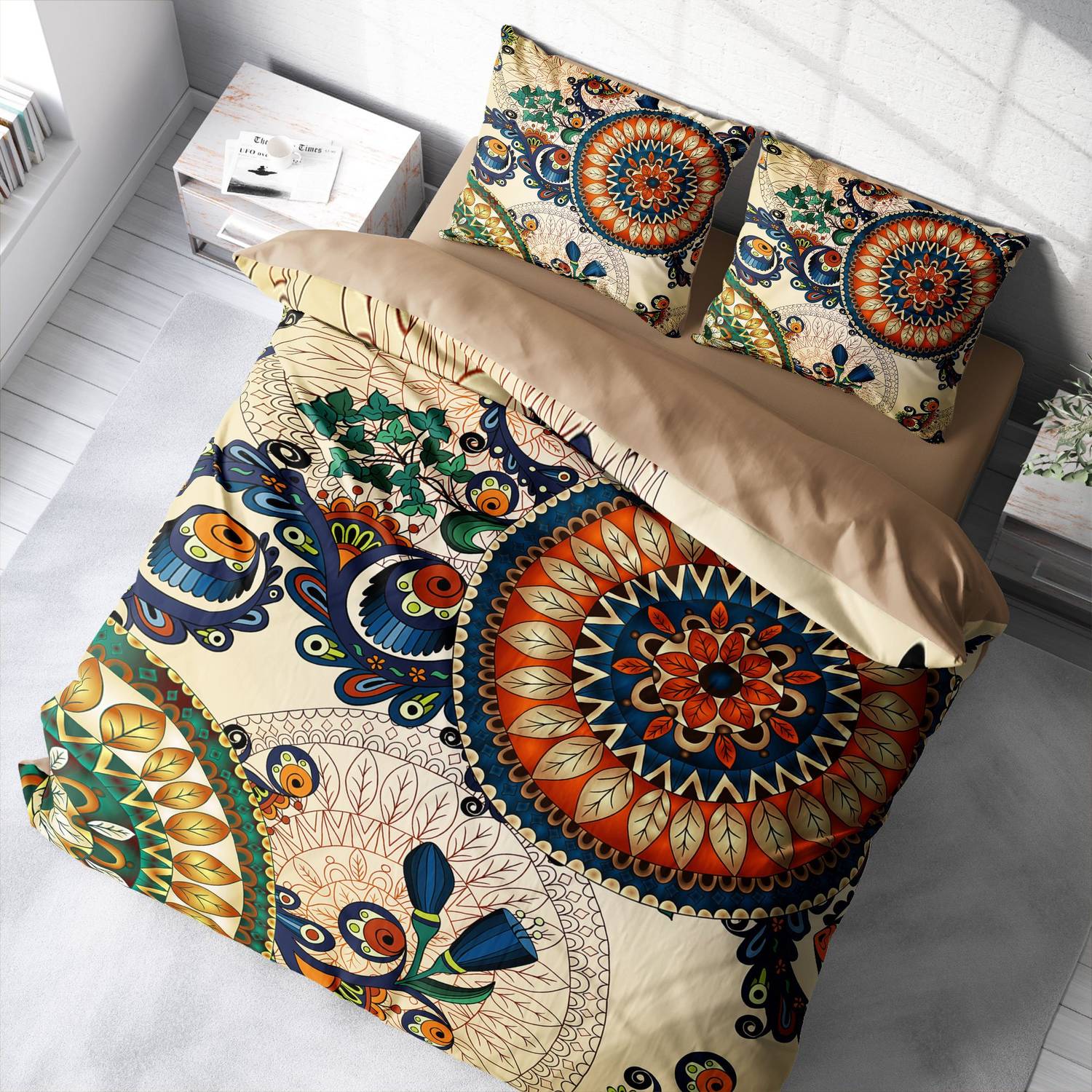 MonoHome Authentic 3D Cotton Satin Double Duvet Cover Set