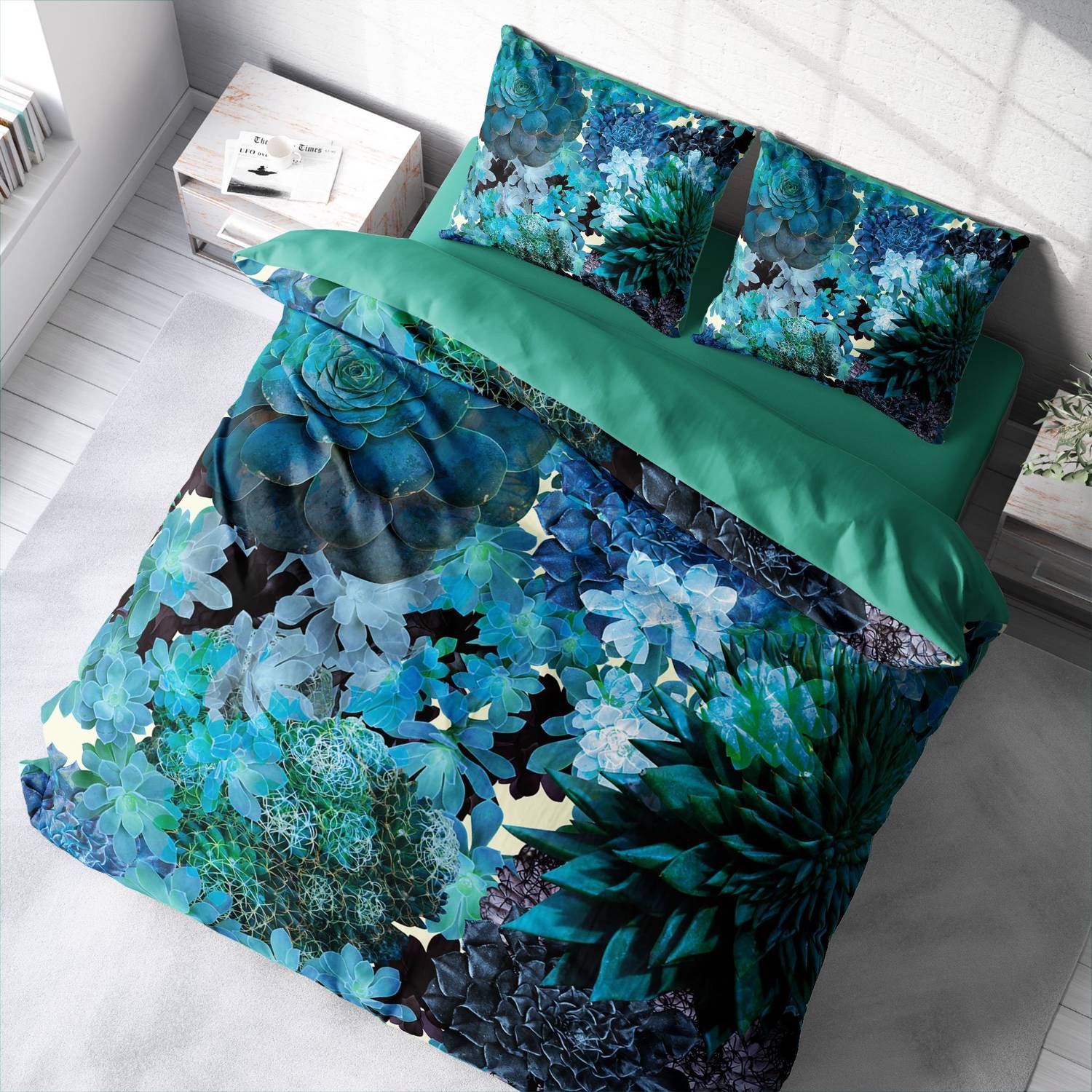 Комплект постільної білизни MonoHome 3D з бавовняного сатину для двоспального ліжка, живі кольори, комфортний і стильний дизайн