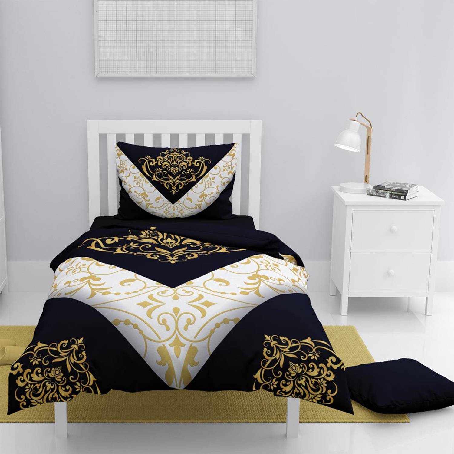 Набор постельного белья MonoHome Osmanlı V 3D из 100% хлопкового сатина для односпальной кровати с яркими цветами и высокой прочностью