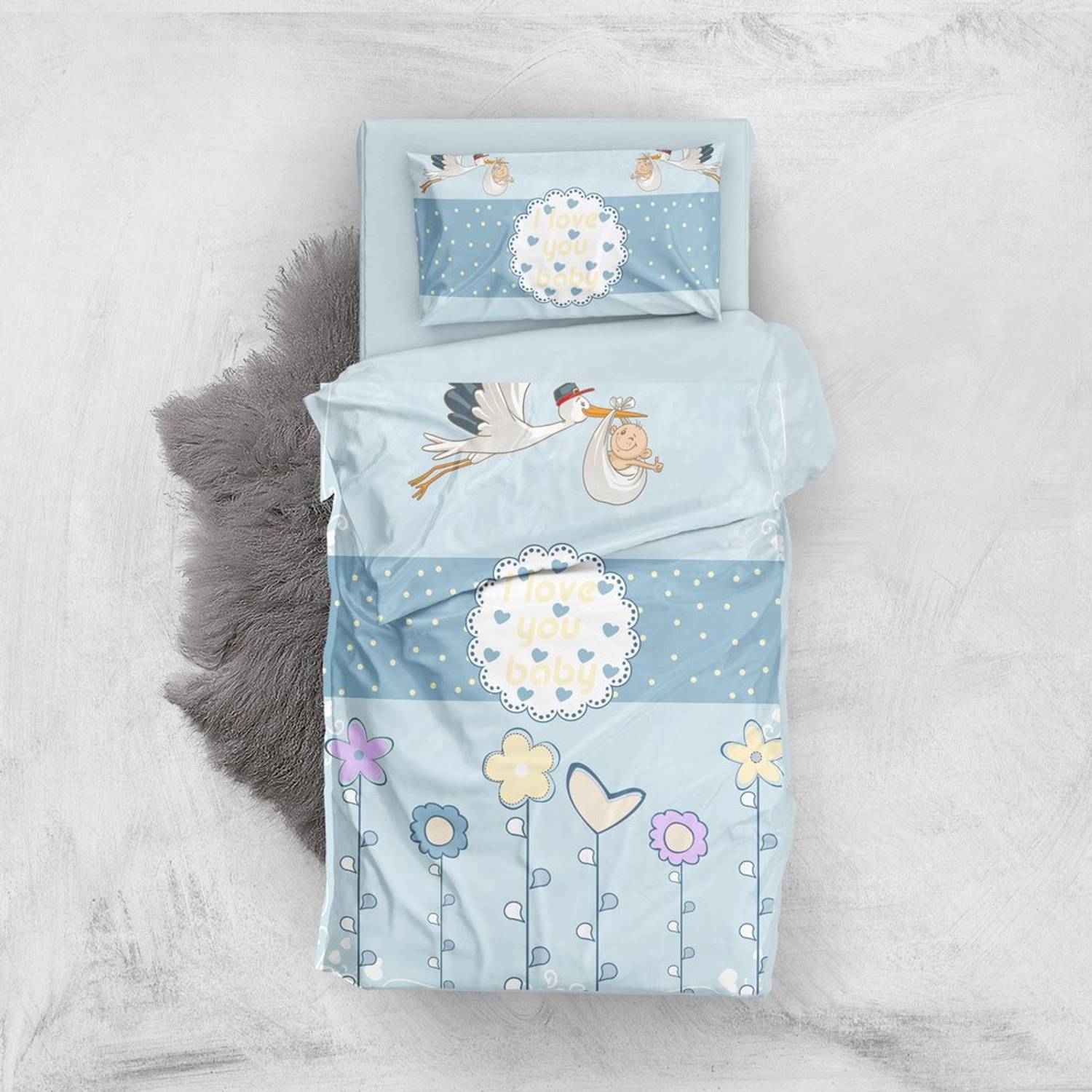 MonoHome New Baby 3D Baby Duvet Cover Set