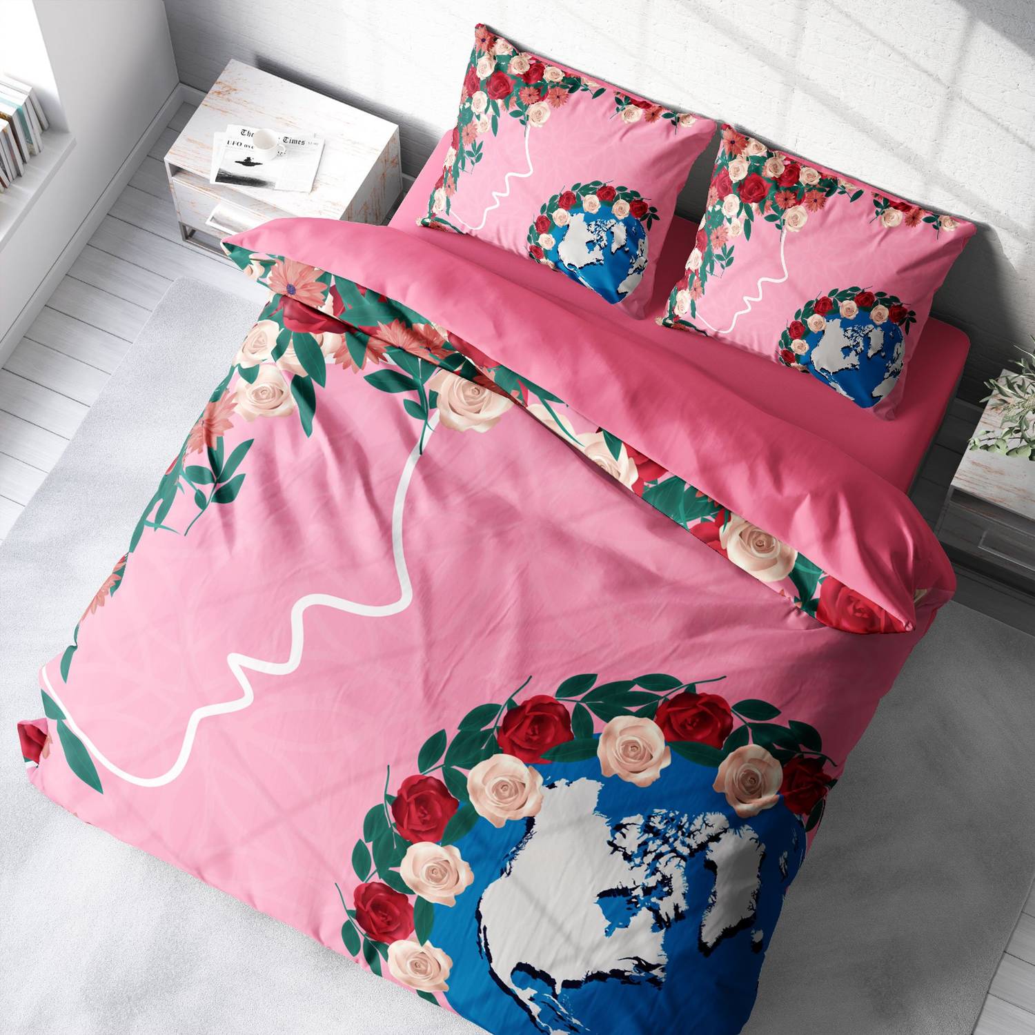 MonoHome Woman Day I 3D Pamuk Saten Çift Kişilik Nevresim Takımı