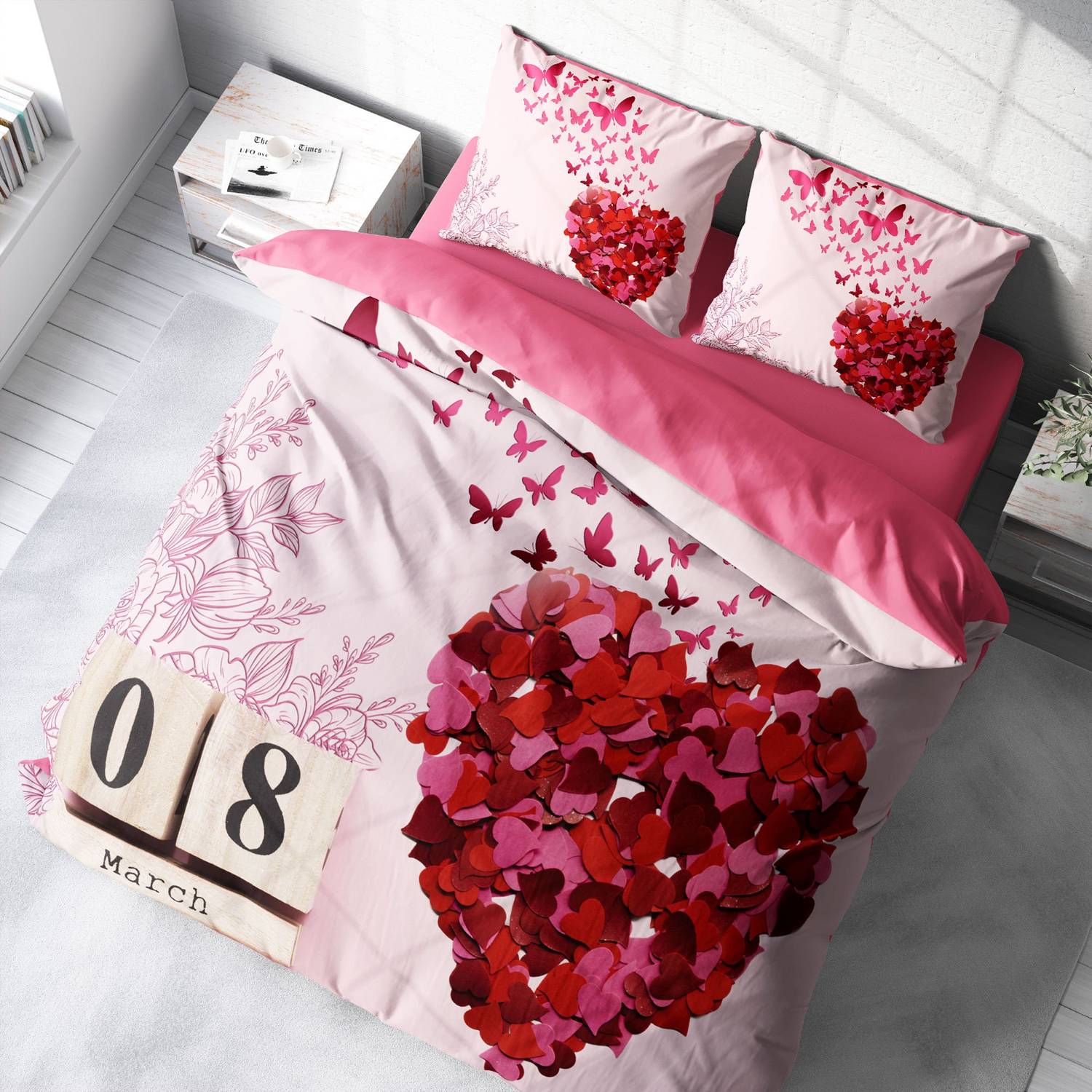 MonoHome Woman Day 3D Pamuk Saten Çift Kişilik Nevresim Takımı