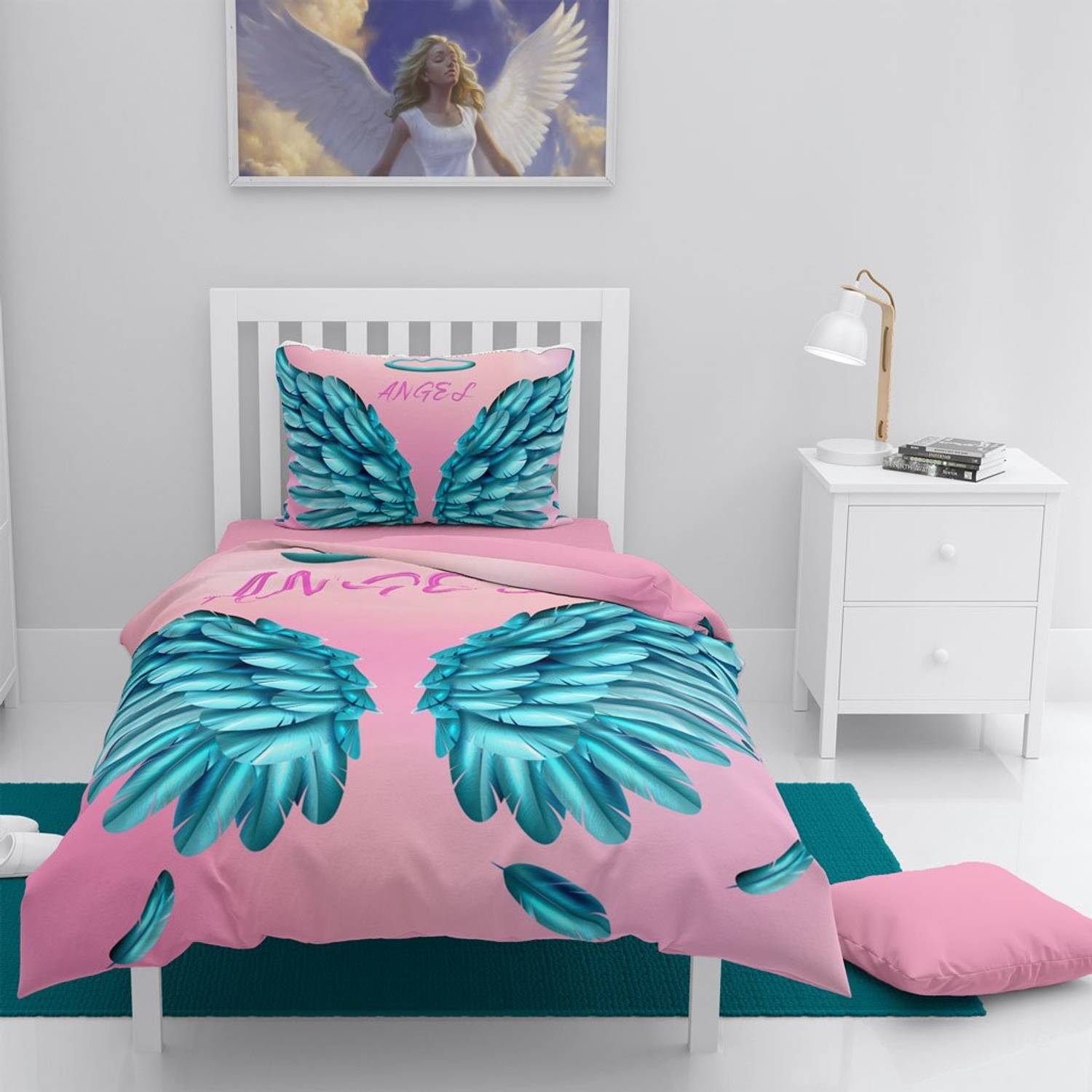 Monohome Blue Wing 3D Pamuk Saten Tek Kişilik Nevresim Takımı