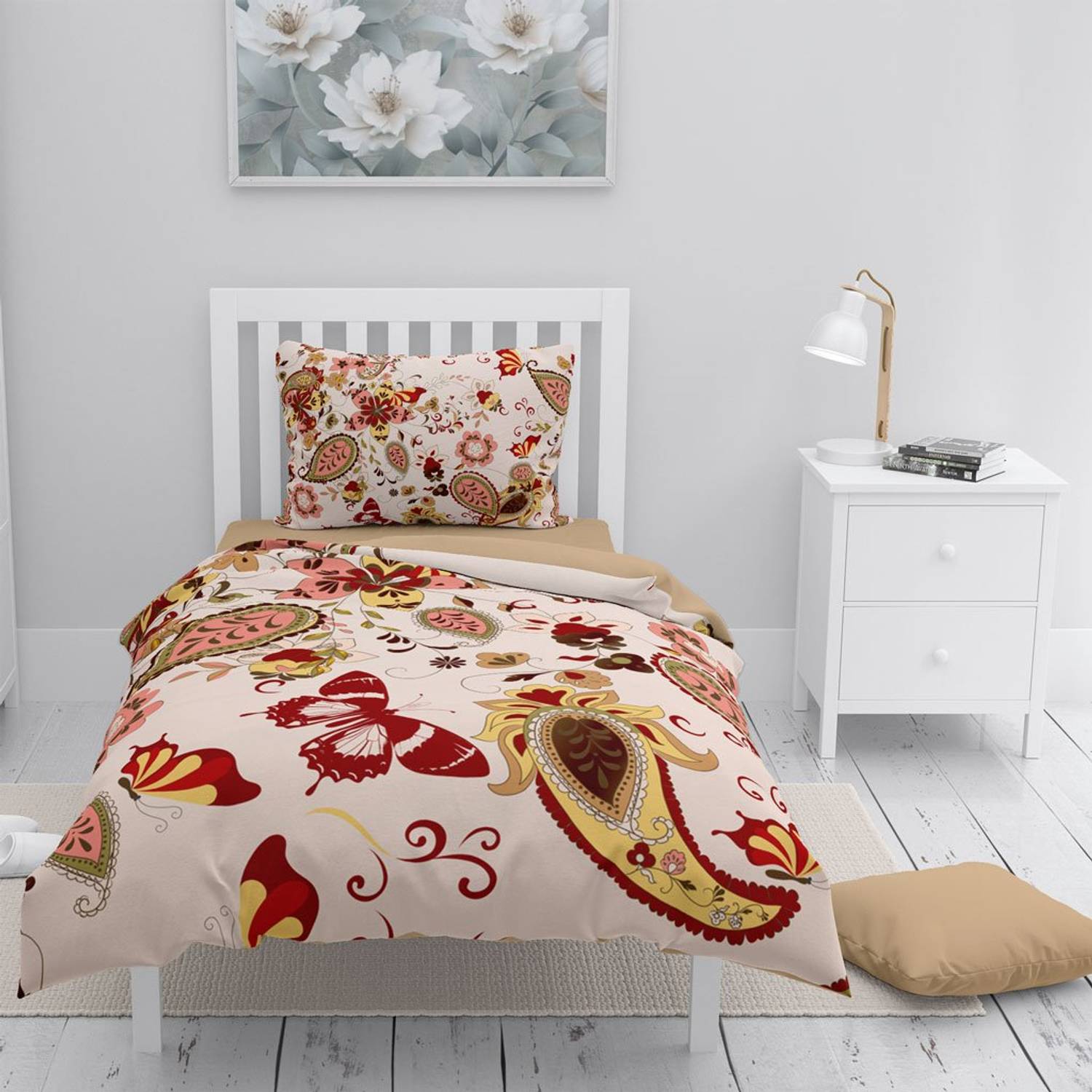 Monohome Indiano 3D Pamuk Saten Tek Kişilik Nevresim Takımı