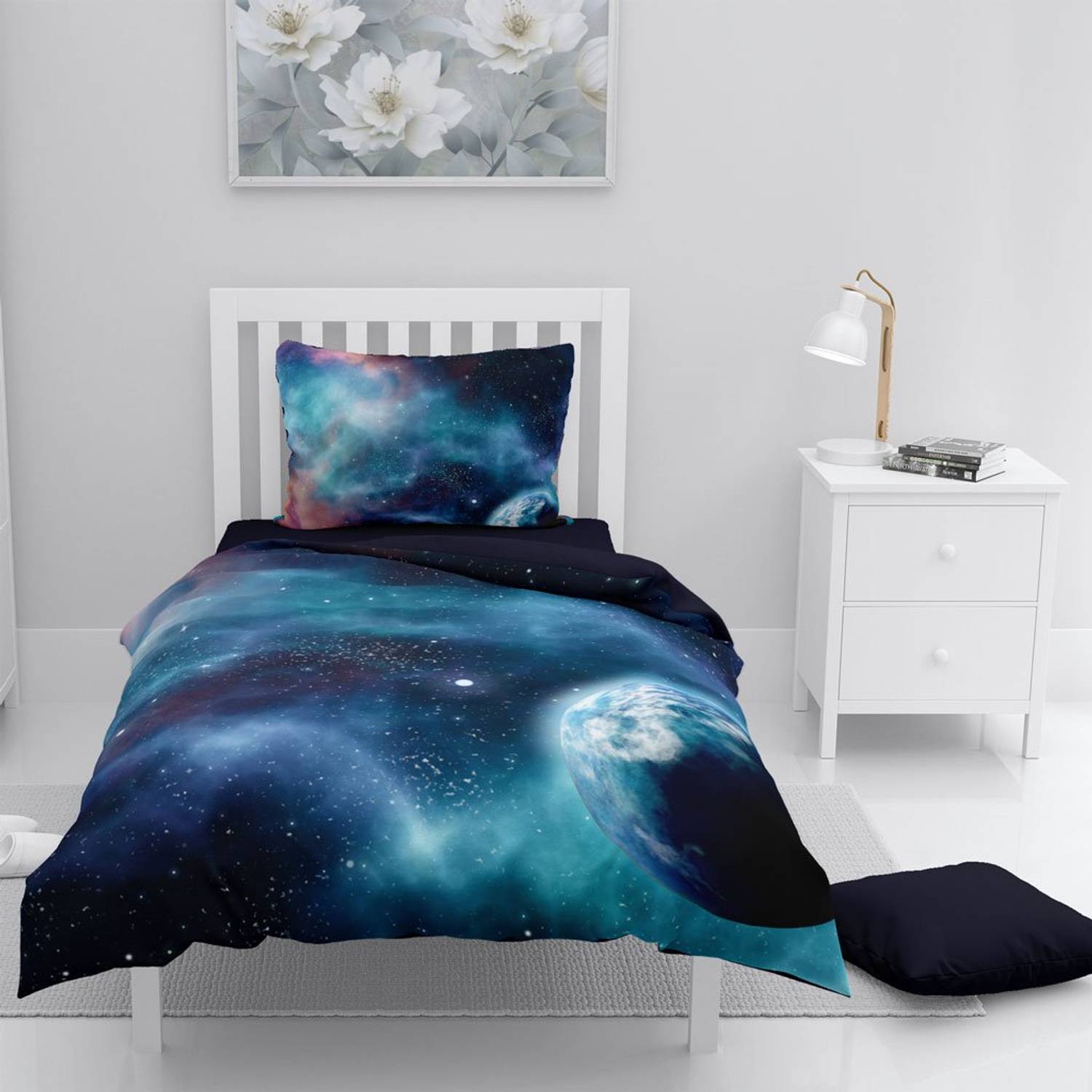 Monohome Star Night 3D Cotton Satin Single Duvet Cover Set