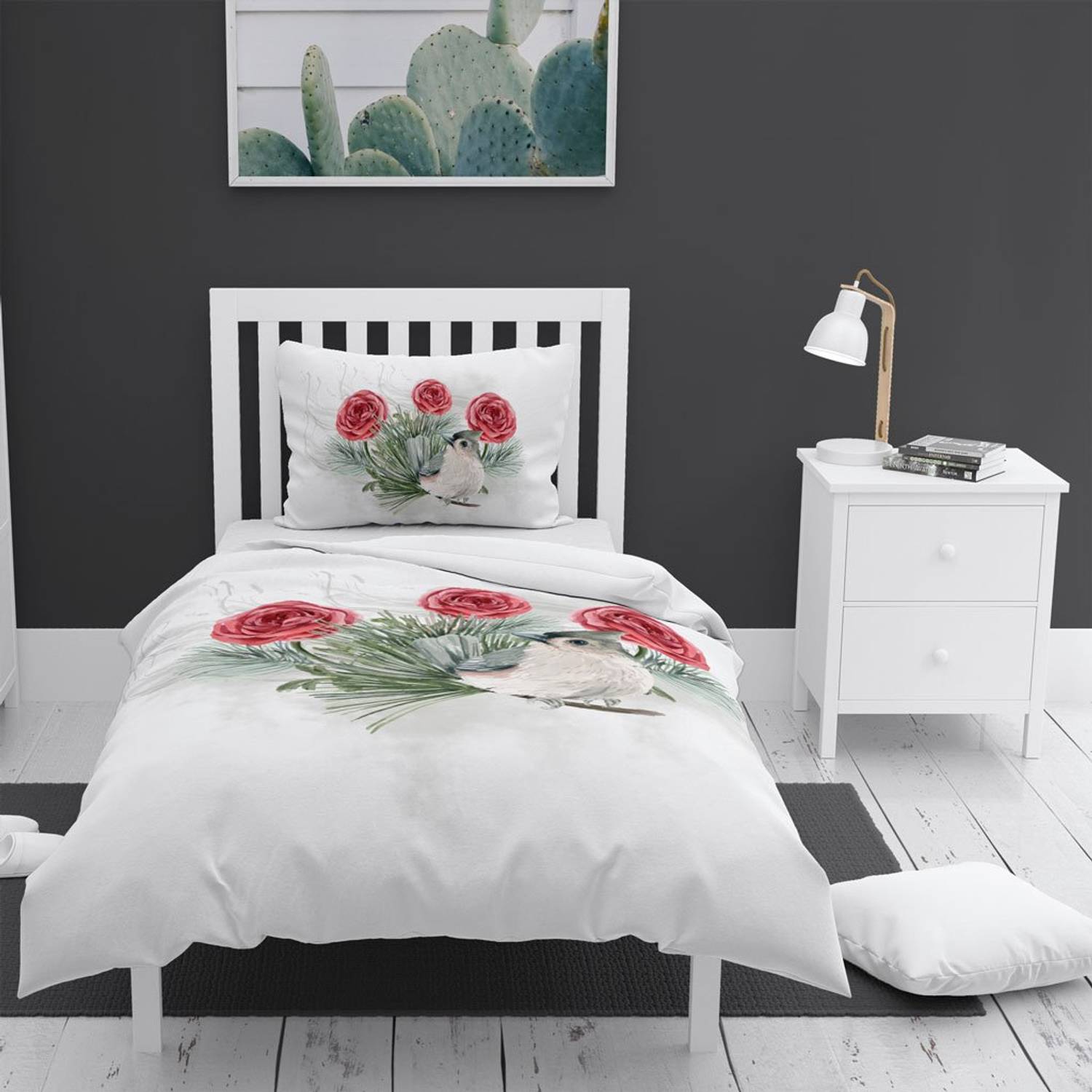 Monohome Big Birdy 3D Cotton Satin Single Duvet Cover Set