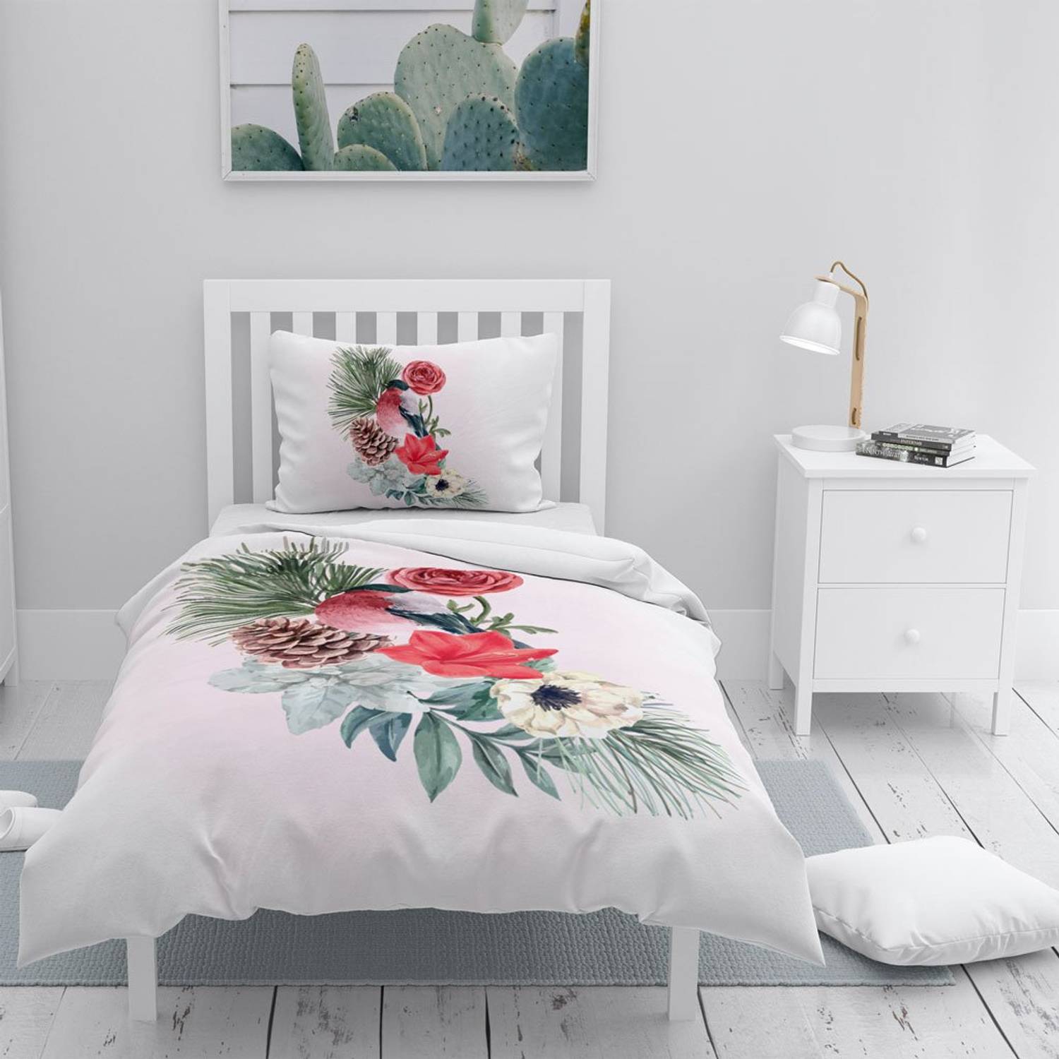 Monohome Small Birdy 3D Pamuk Saten Tek Kişilik Nevresim Takımı