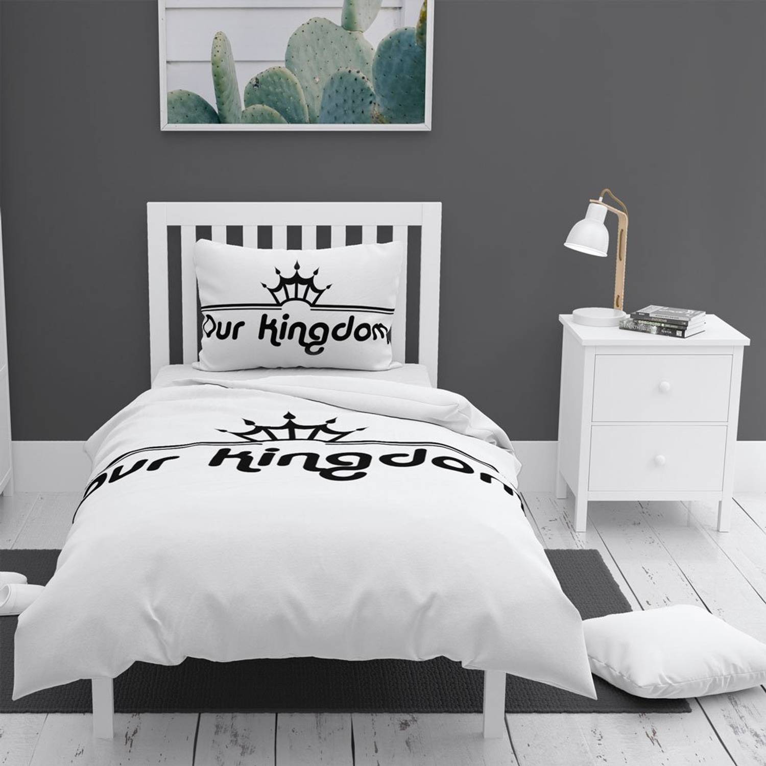 Monohome Kingdom Room 3D Cotton Satin Single Duvet Cover Set