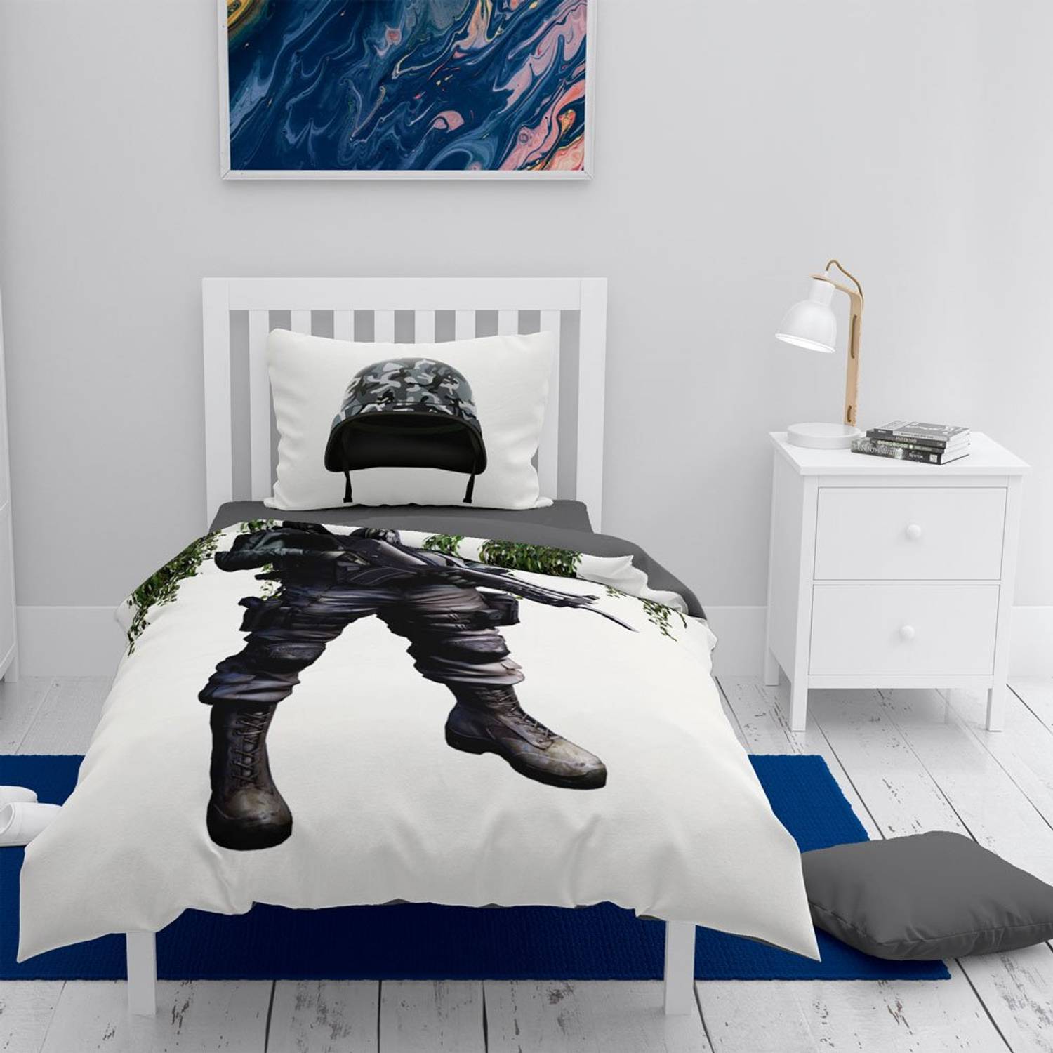 MonoHome Soldier 3D Cotton Satin Kids Duvet Cover Set