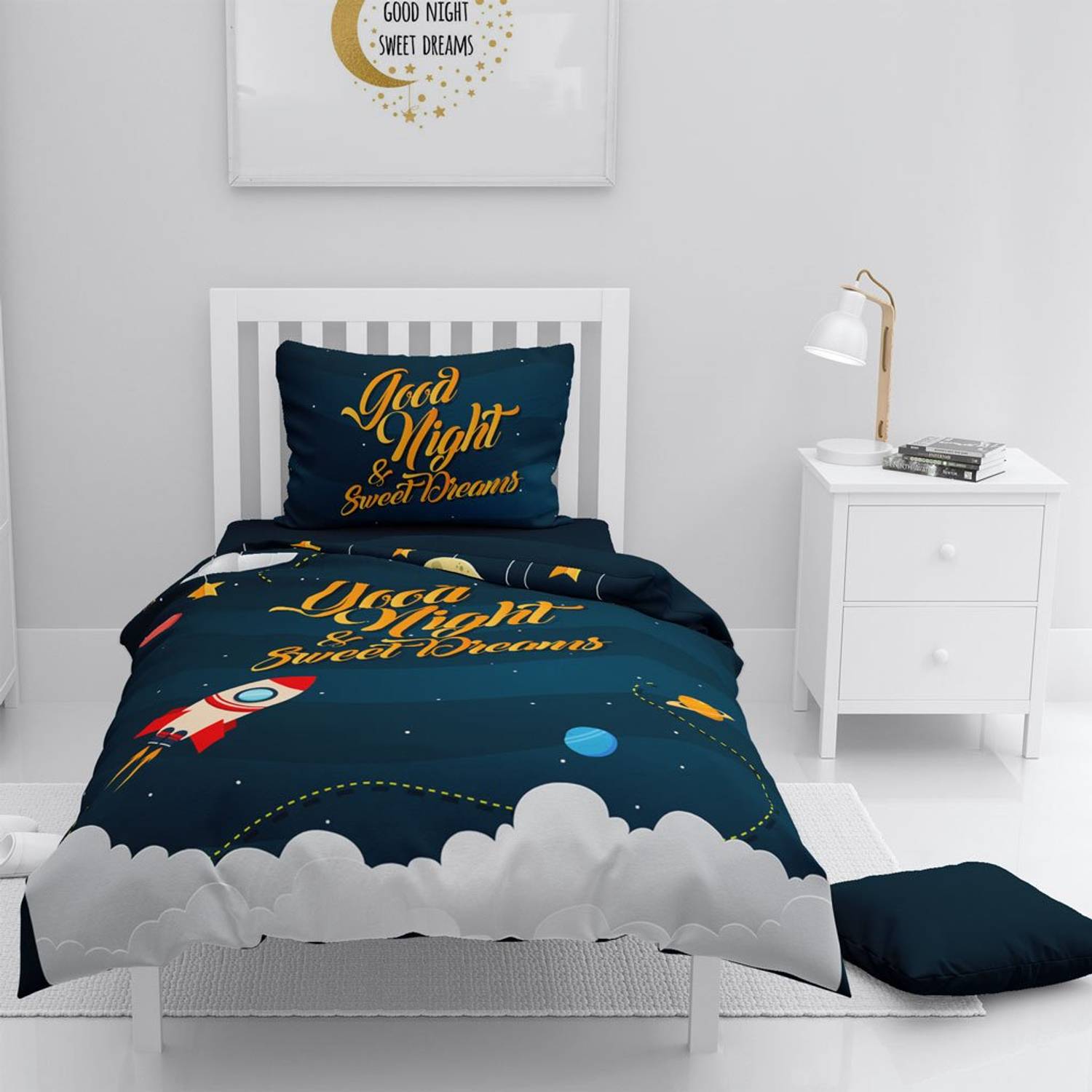 MonoHome Planet 3D Cotton Satin Kids Duvet Cover Set