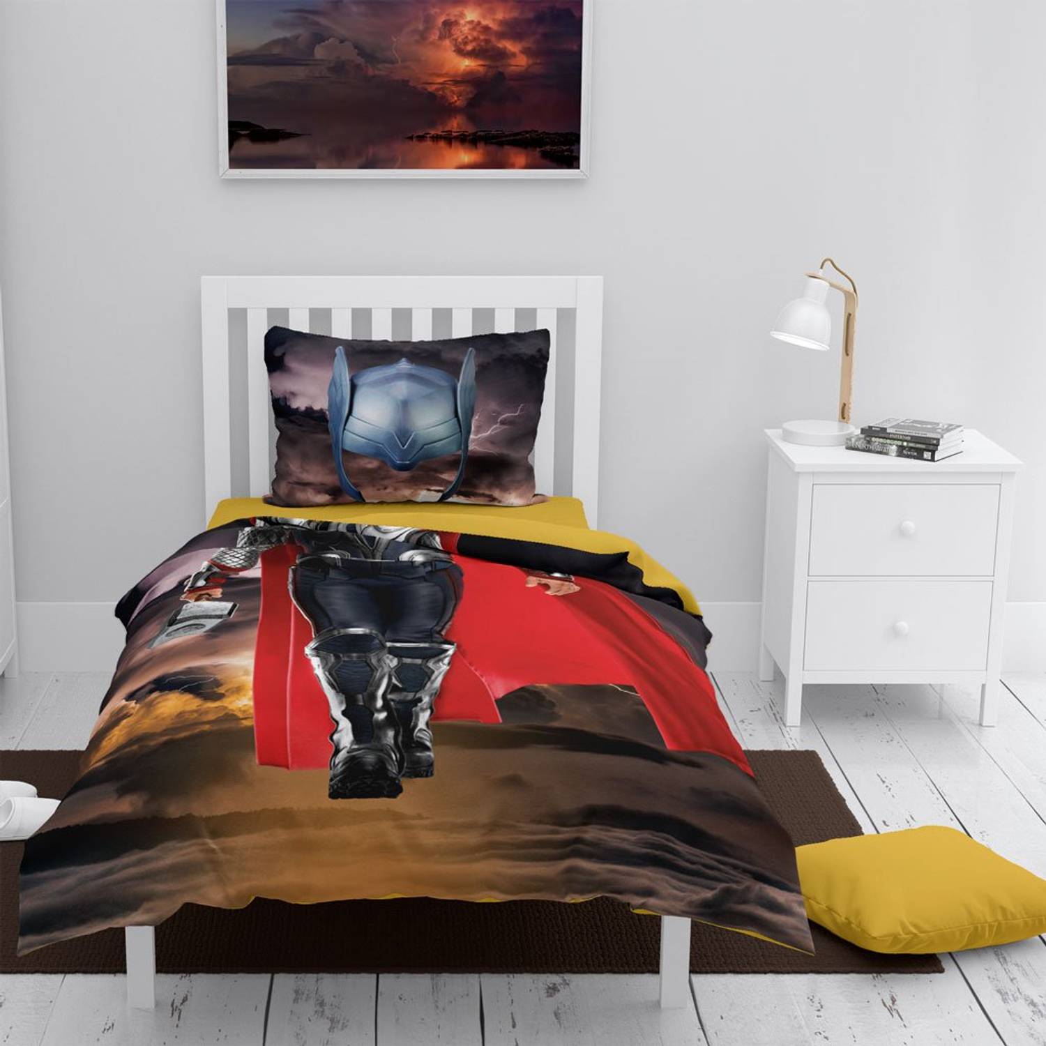 Детское постельное белье MonoHome Супер Невозможный 3D из хлопка и сатина, размер 160x220 см, яркие цвета, специальное жаккардовое плетение