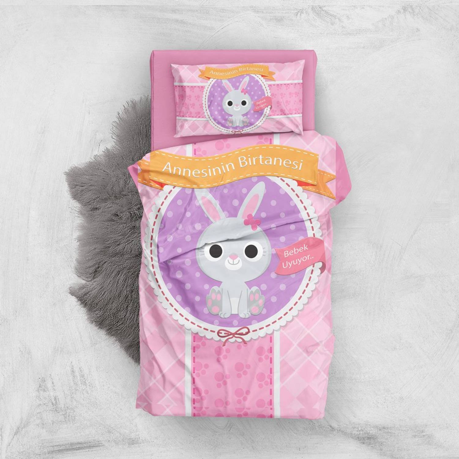 MonoHome Annesinin Birtanesi 3D Pamuk Saten Bebek Nevresim Takımı