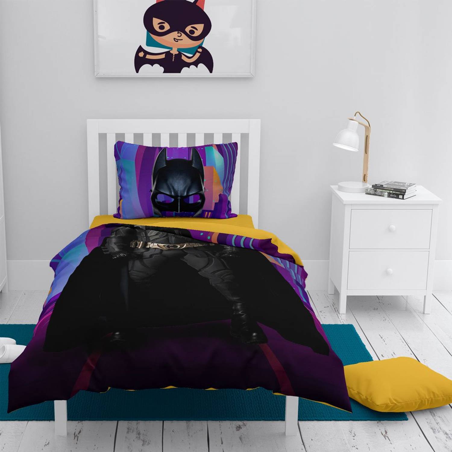 MonoHome Batman 3D Cotton Satin Kids Duvet Cover Set