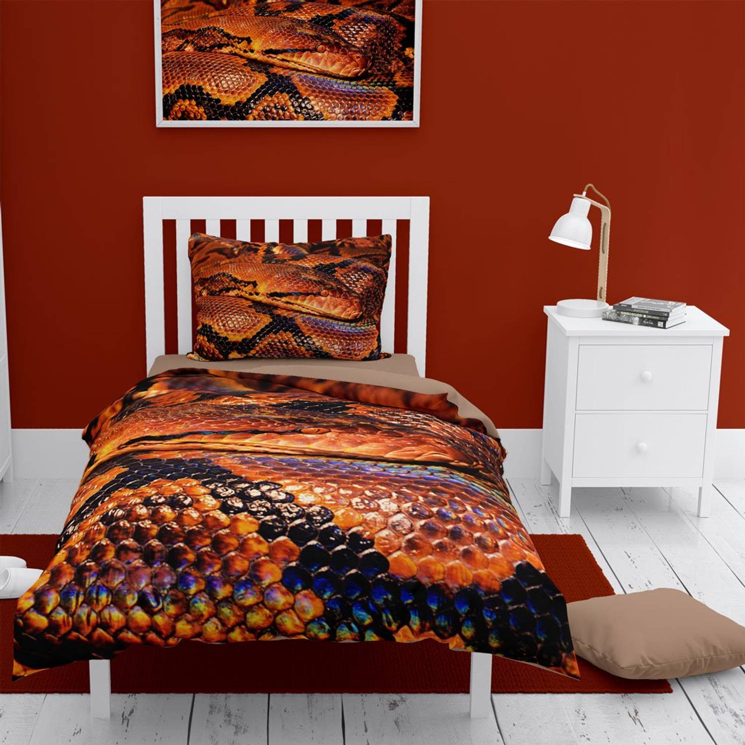 MonoHome SnakeCharmer 3D Pamuk Saten Tek Kişilik Nevresim Takımı