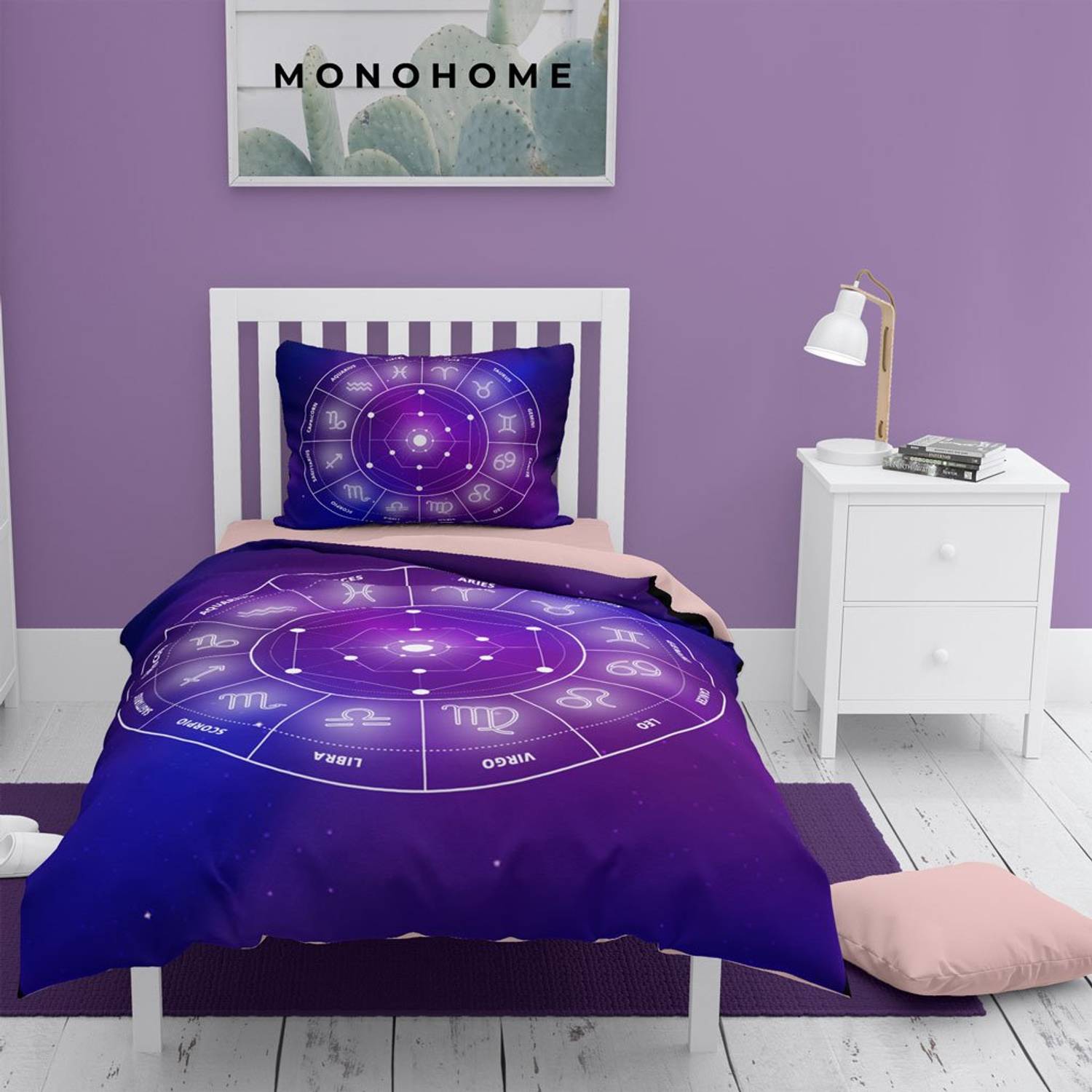 MonoHome Astrology 3D Cotton Satin Single Duvet Cover Set