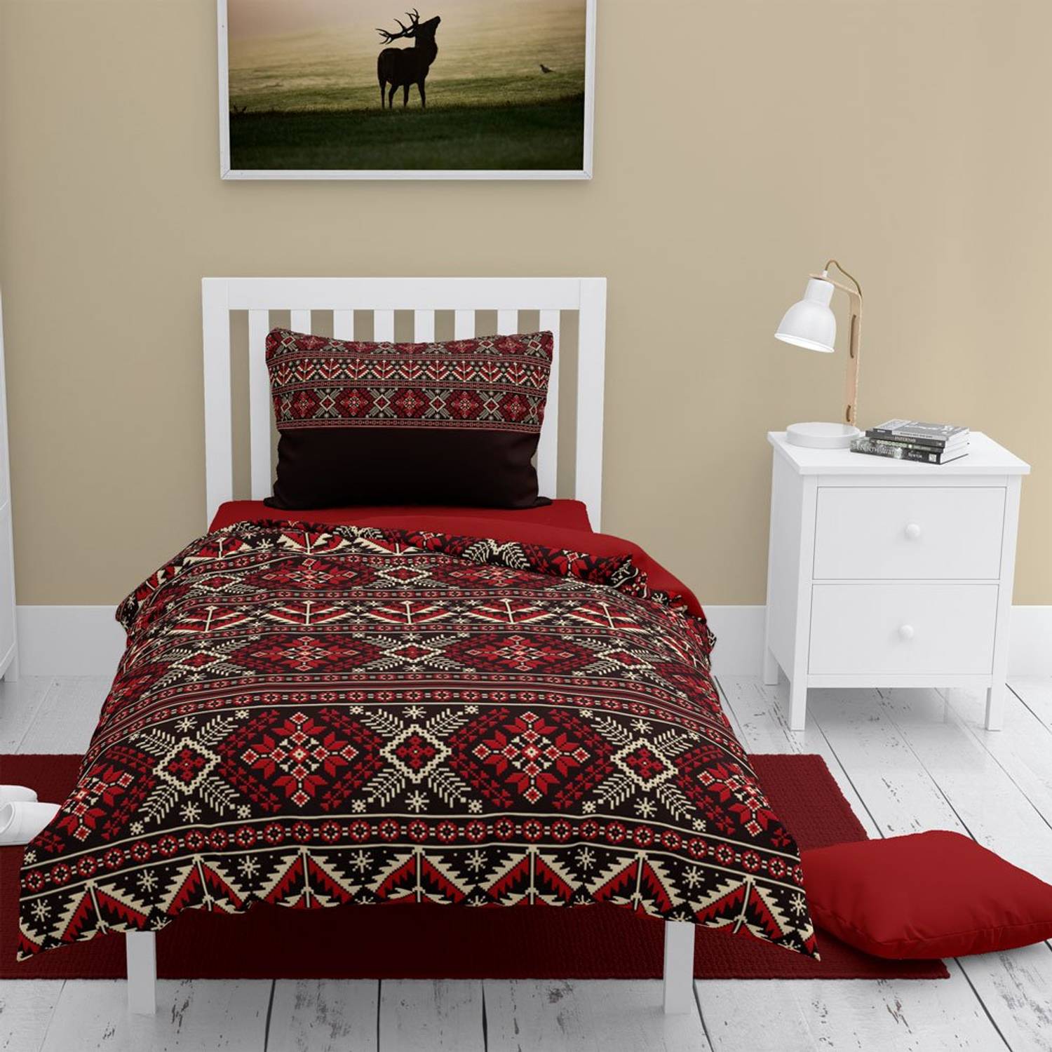 MonoHome Old Design 3D Cotton Satin Single Duvet Cover Set