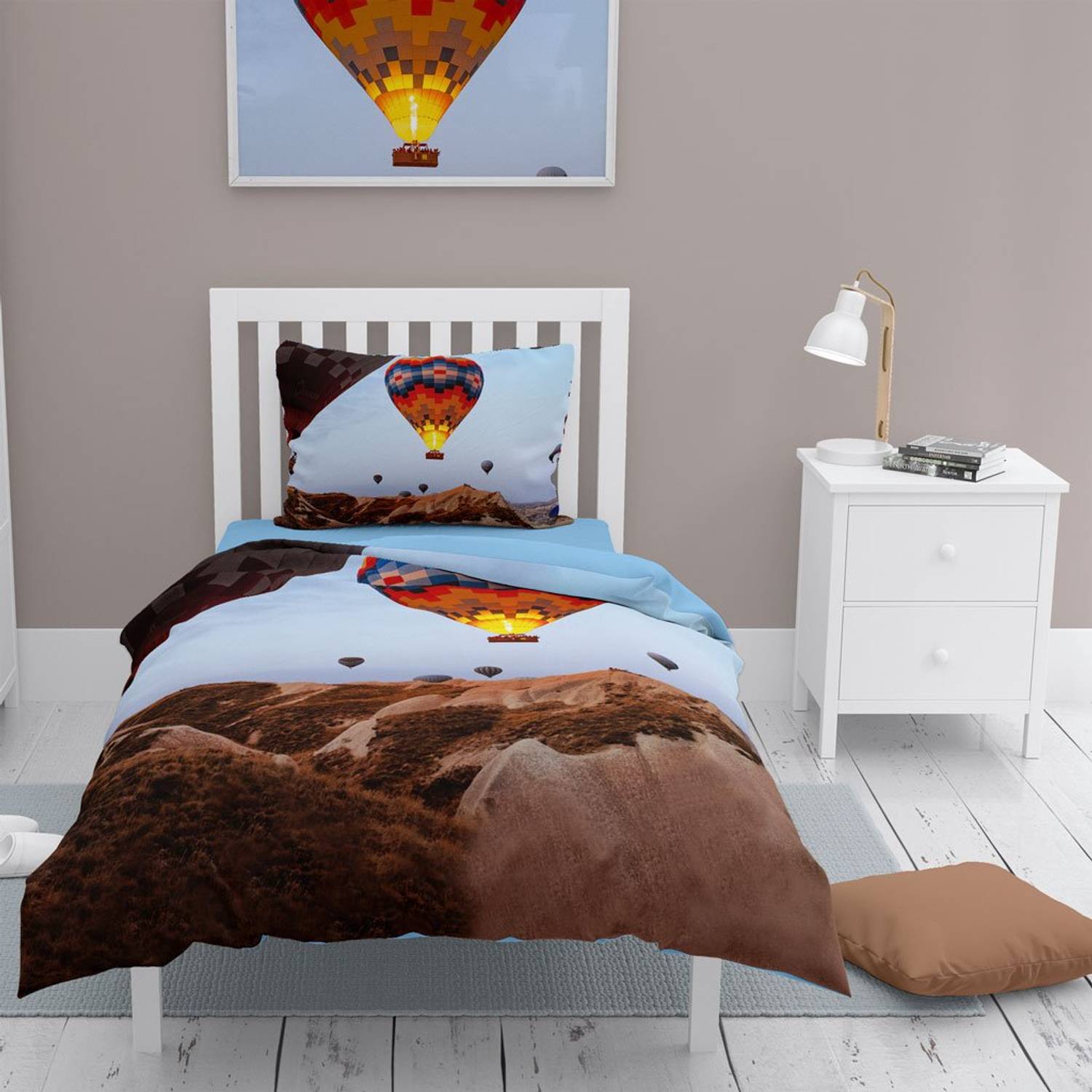 Необходимо обратить внимание на MonoHome Каппадокия 3D хлопковый сатиновый односпальный комплект постельного белья, 160x220 см, яркие цвета, высокая качество