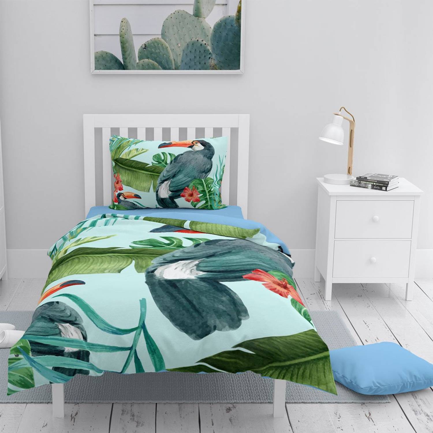 MonoHome Birdie 3D Cotton Satin Single Duvet Cover Set