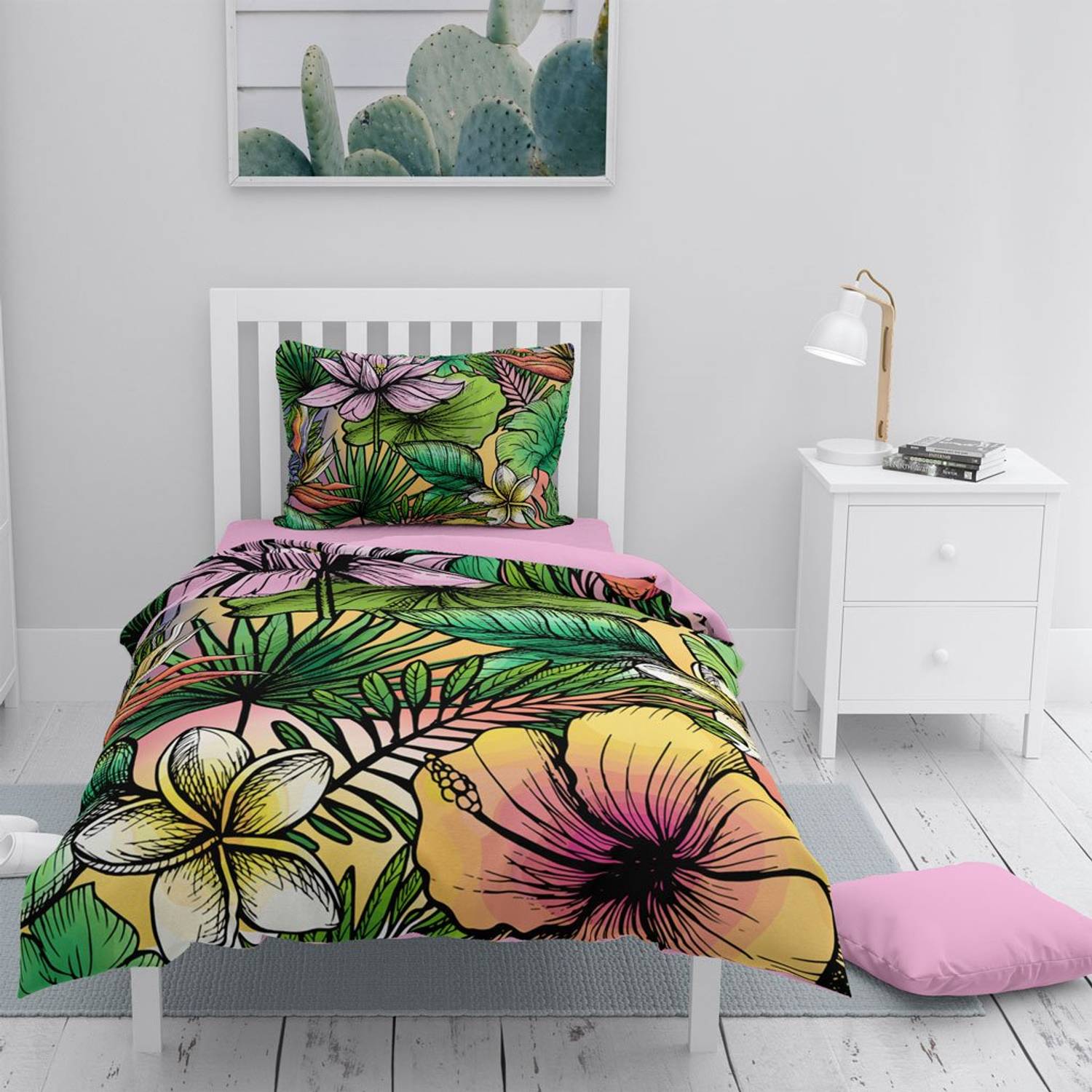 MonoHome Renkli Orman 3D Pamuk Saten Tek Kişilik Nevresim Takımı