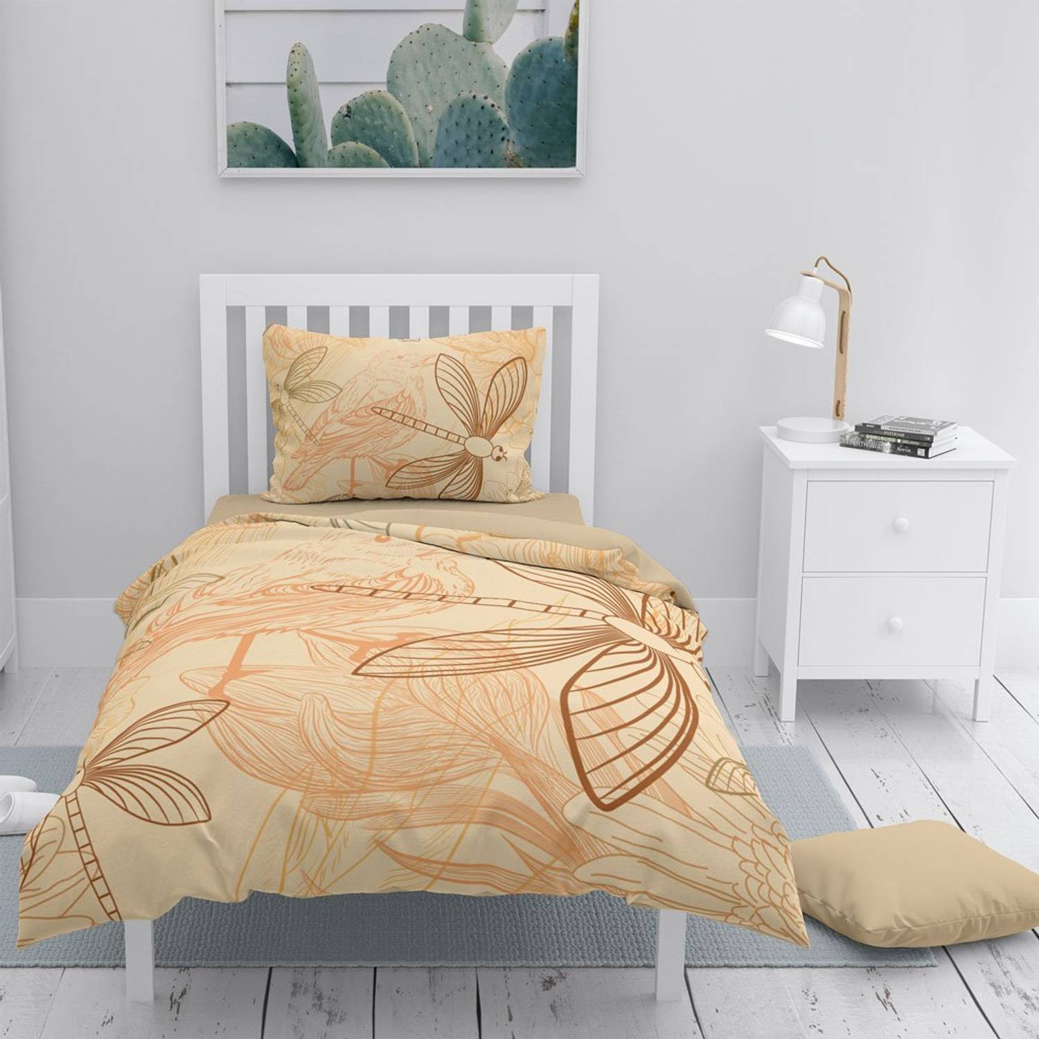 MonoHome Dragonfly 3D Cotton Satin Single Duvet Cover Set